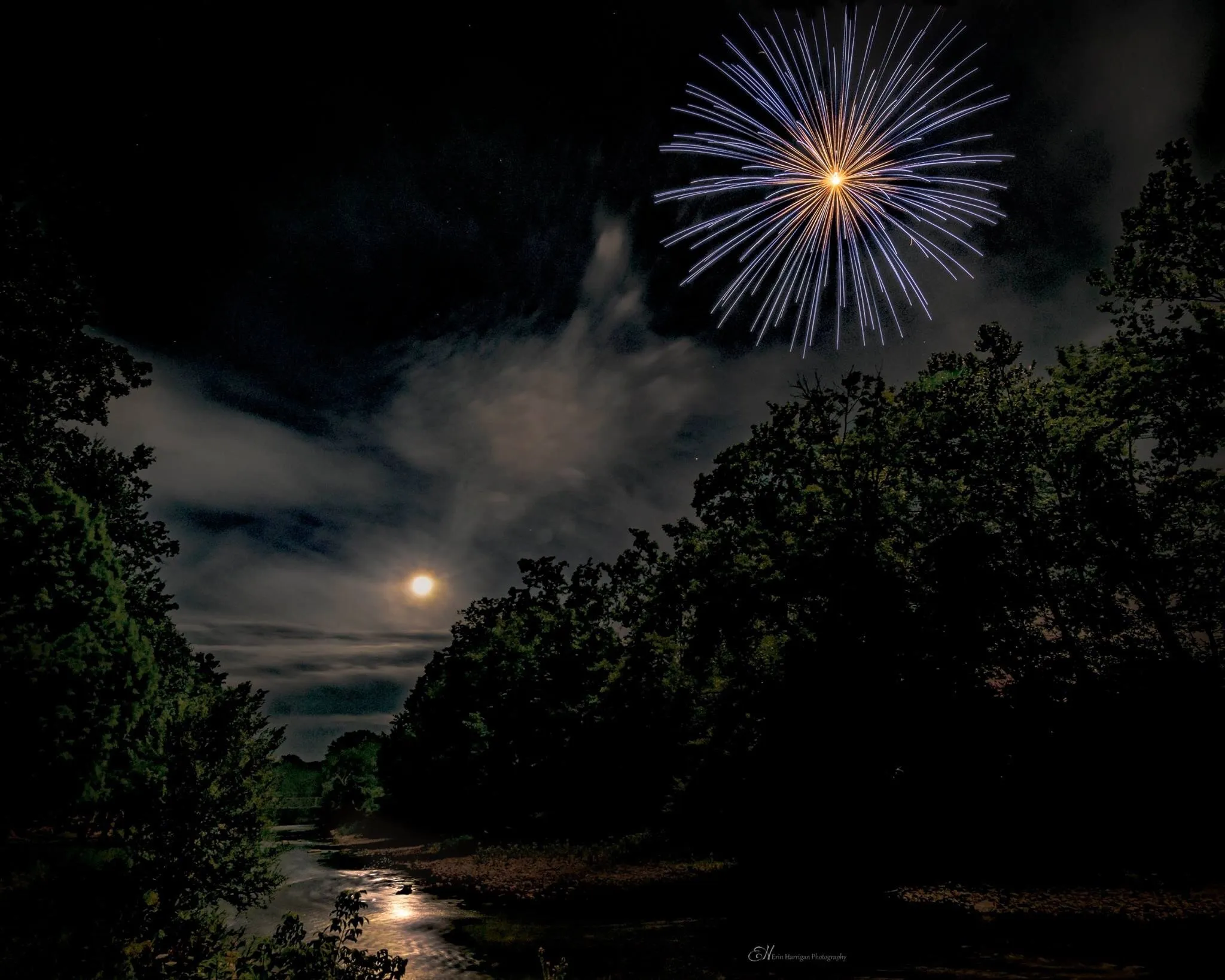 Full moon fireworks