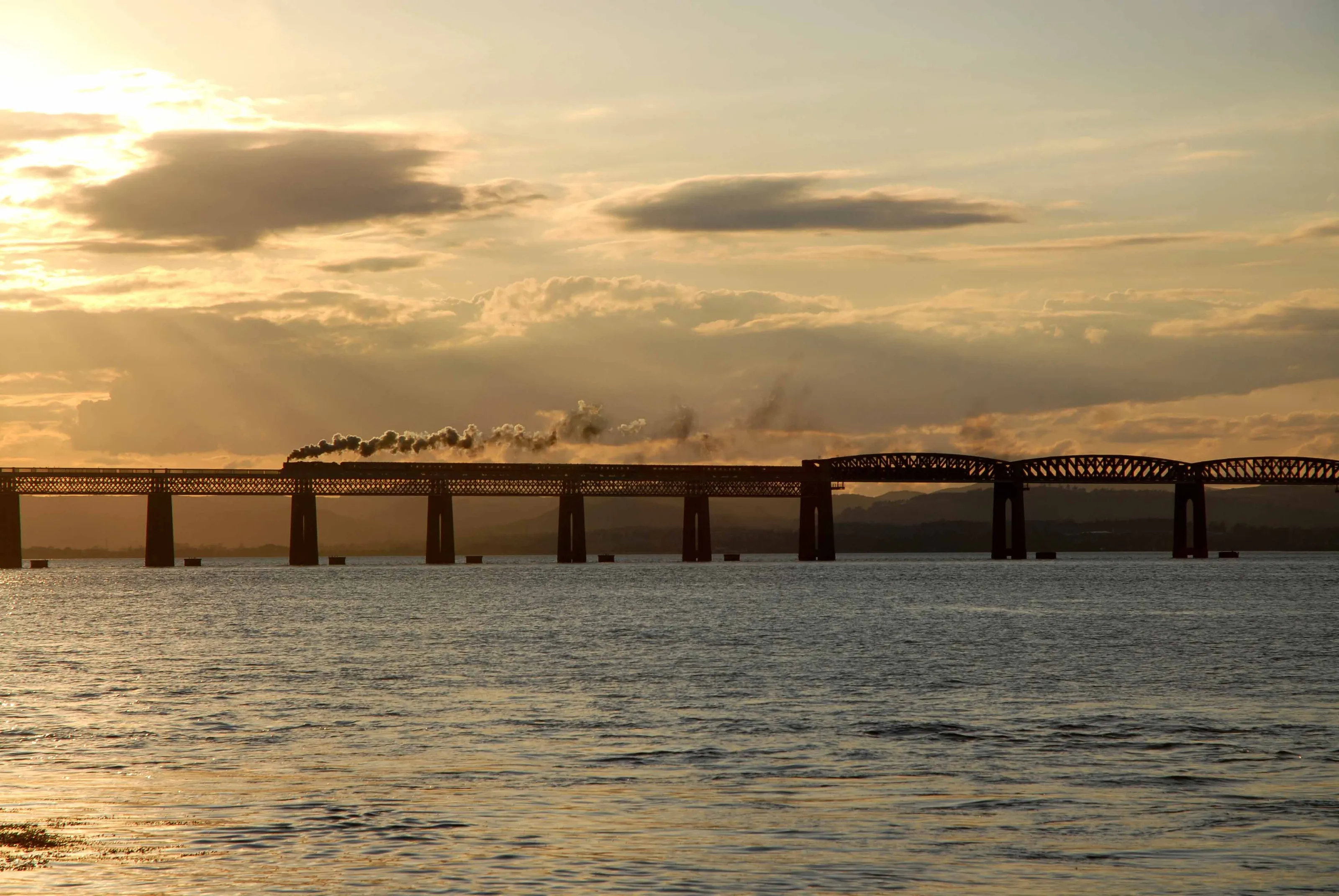 Steaming across the Tay Bridge