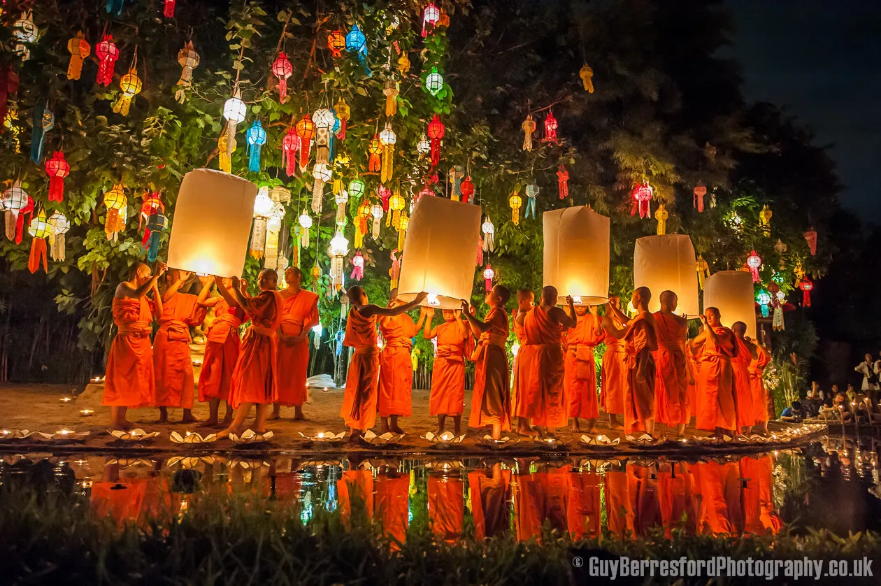 Loy krathong festival of light, Chiang Mai