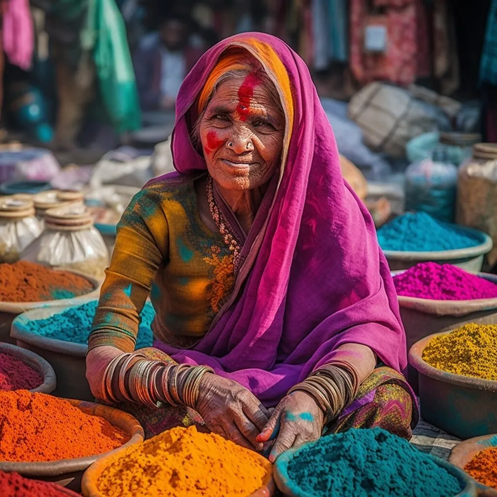 India at Holi Festival of Cplours