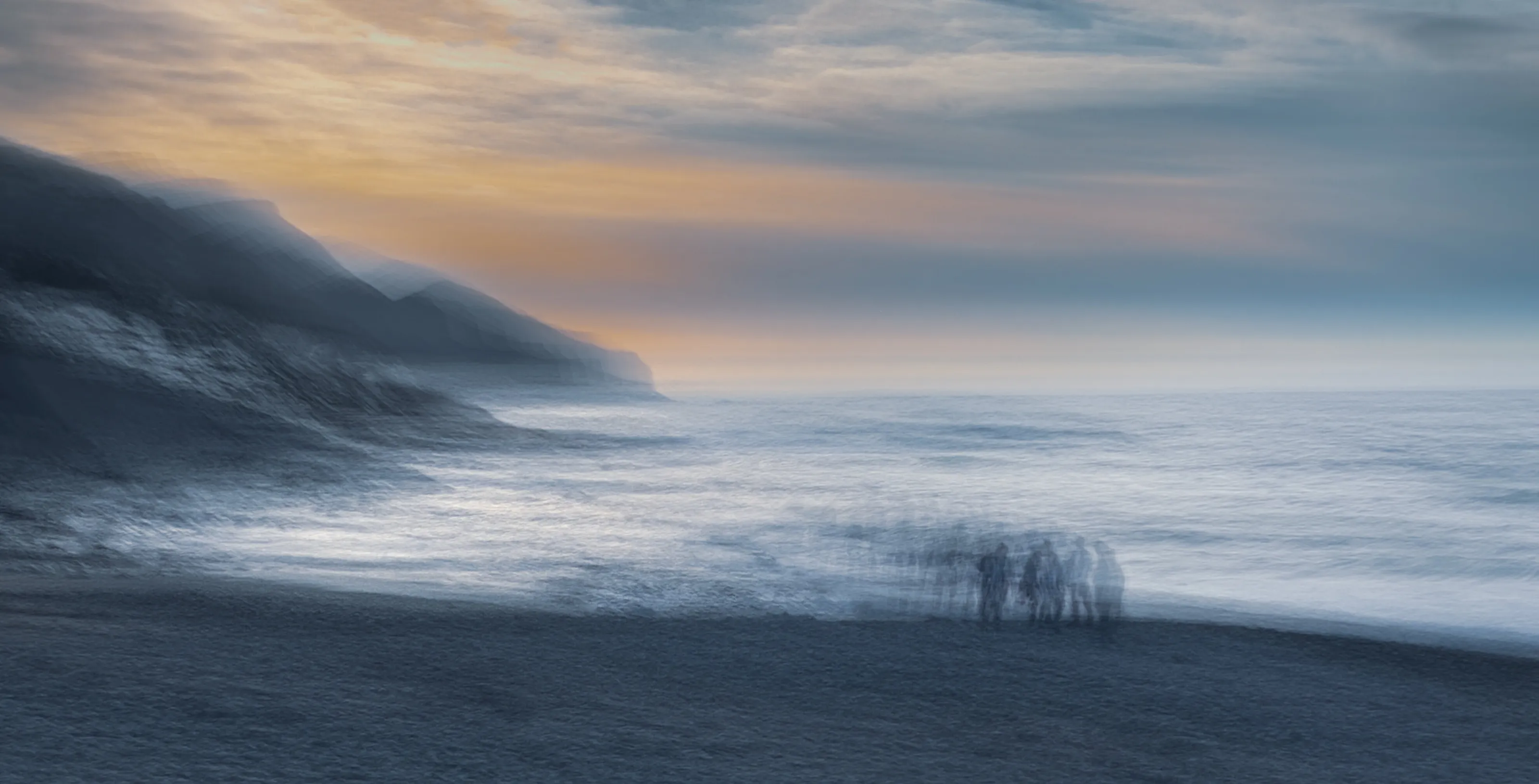 Cornish beach at sunset