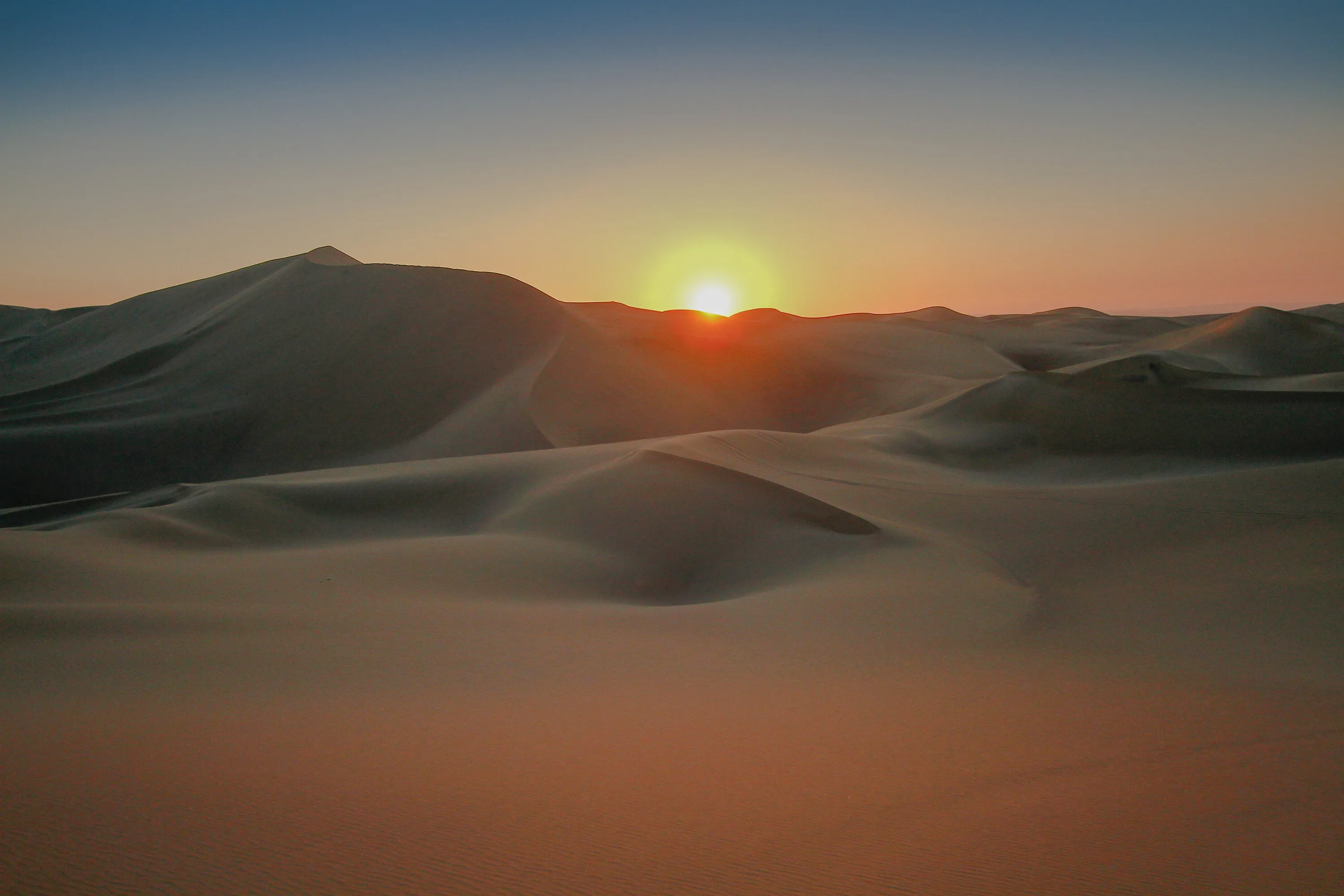 Sunset into Ica desert