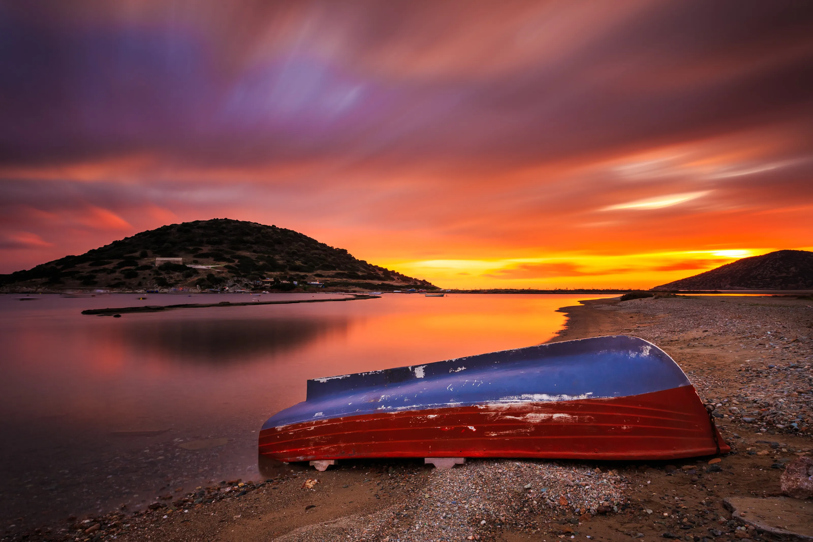 Lonely fishing boat