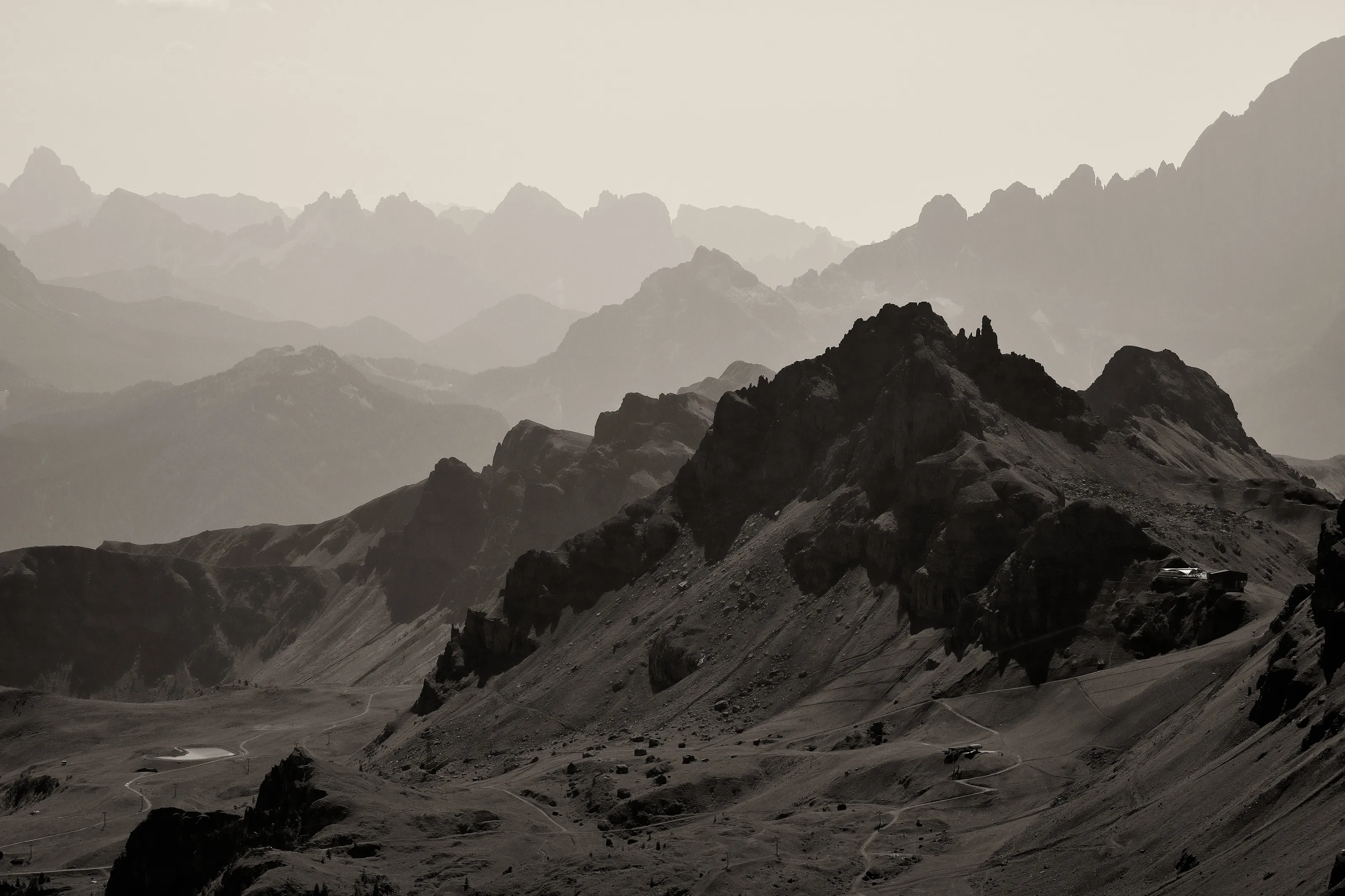 Dolomites in black and white