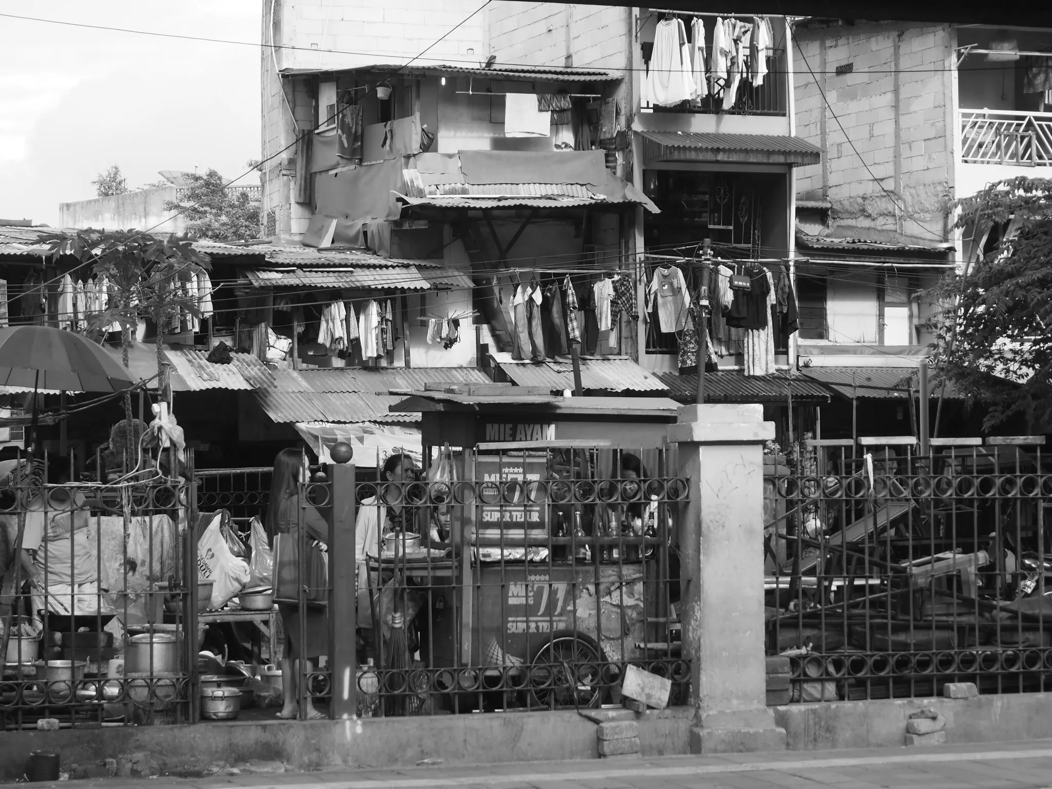 Black and white life in urban areas