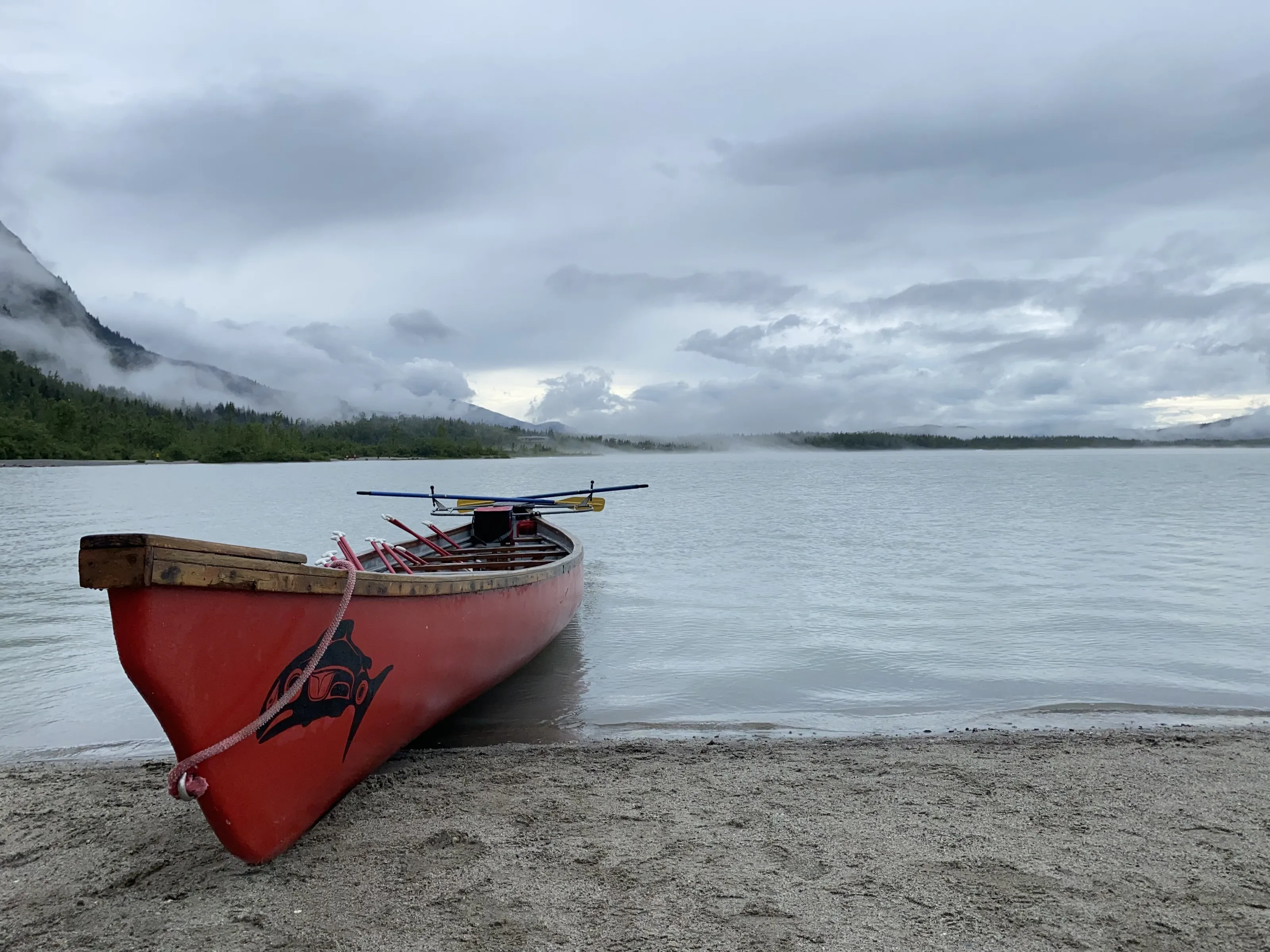 Canoe on a (melted) glacier