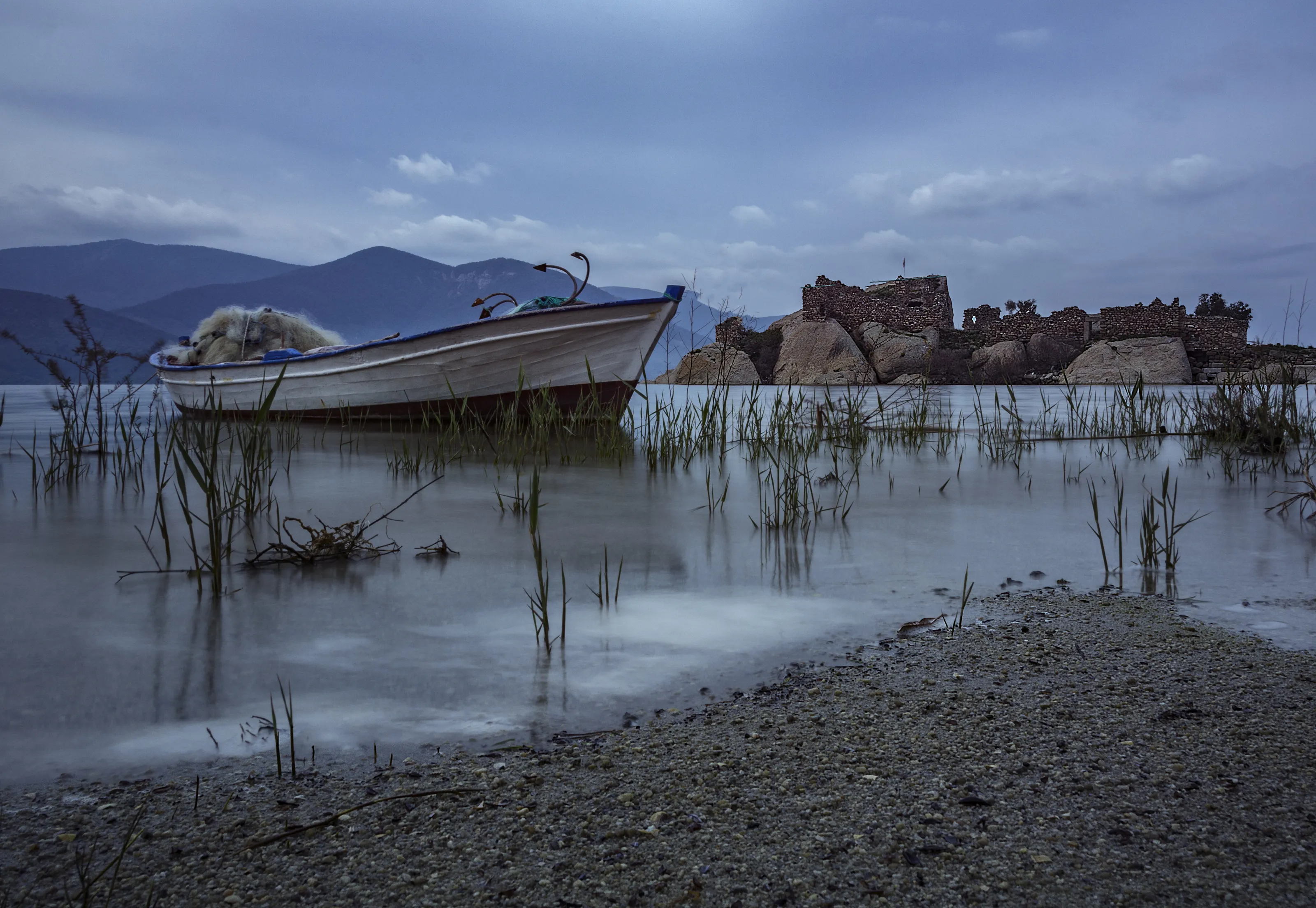 Boat in the lake taken with Nd filter