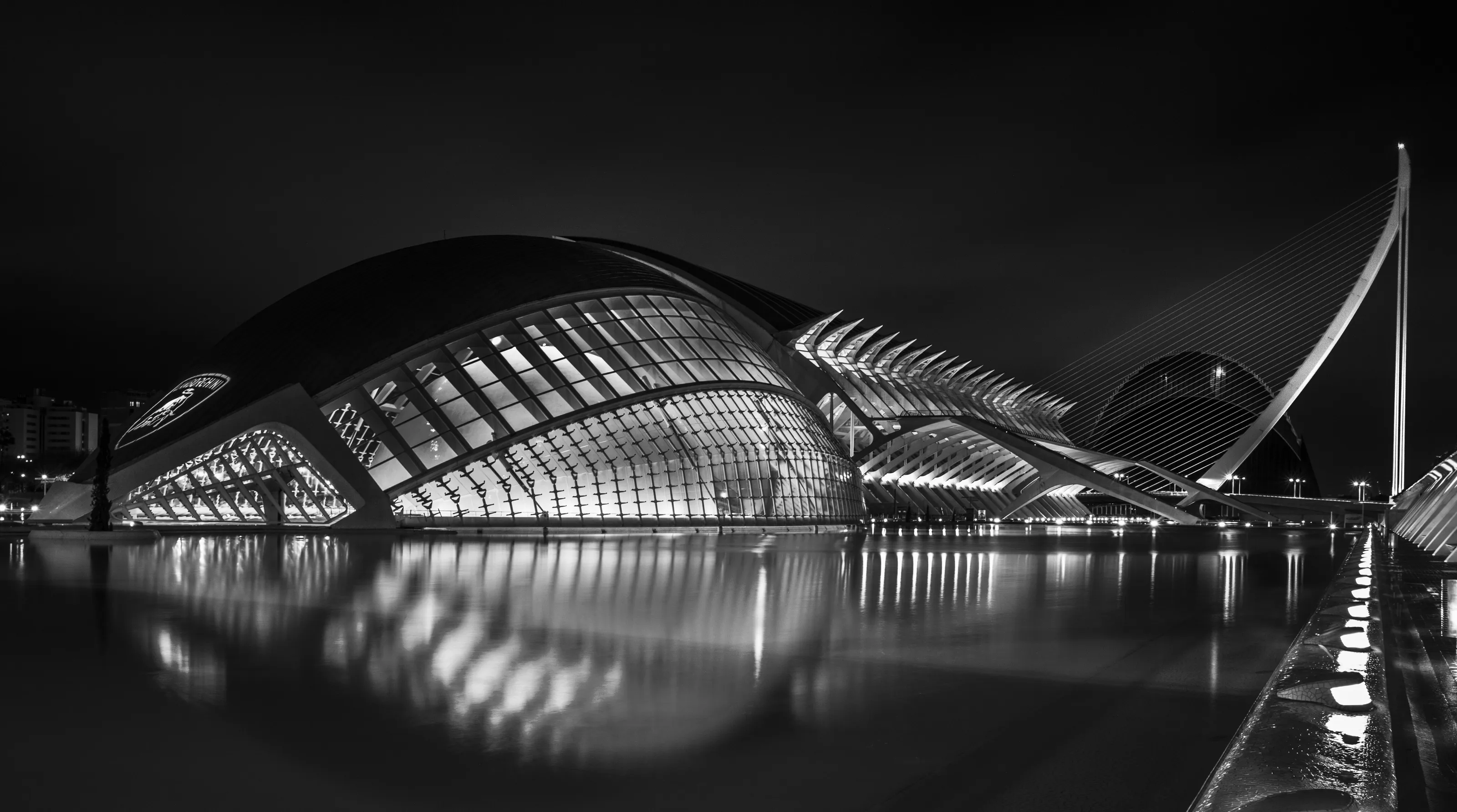 IMAX Cinema and The Science Museum with the Pont de l'Assut de l'Or Bridge