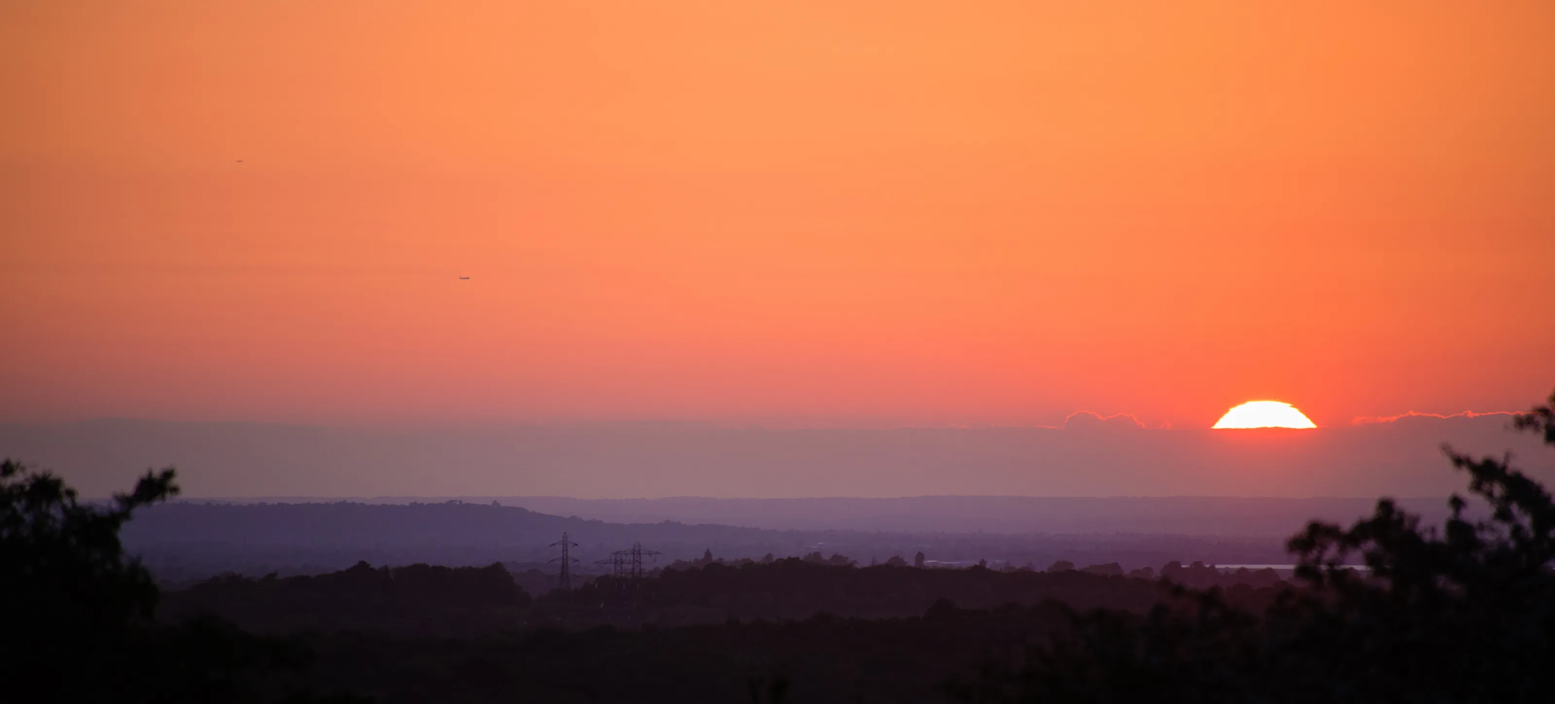 Sunset over Epsom Downs