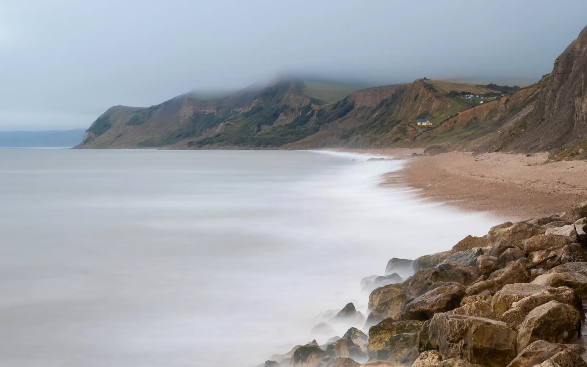 Tranquil beach at Eype, Dorset,