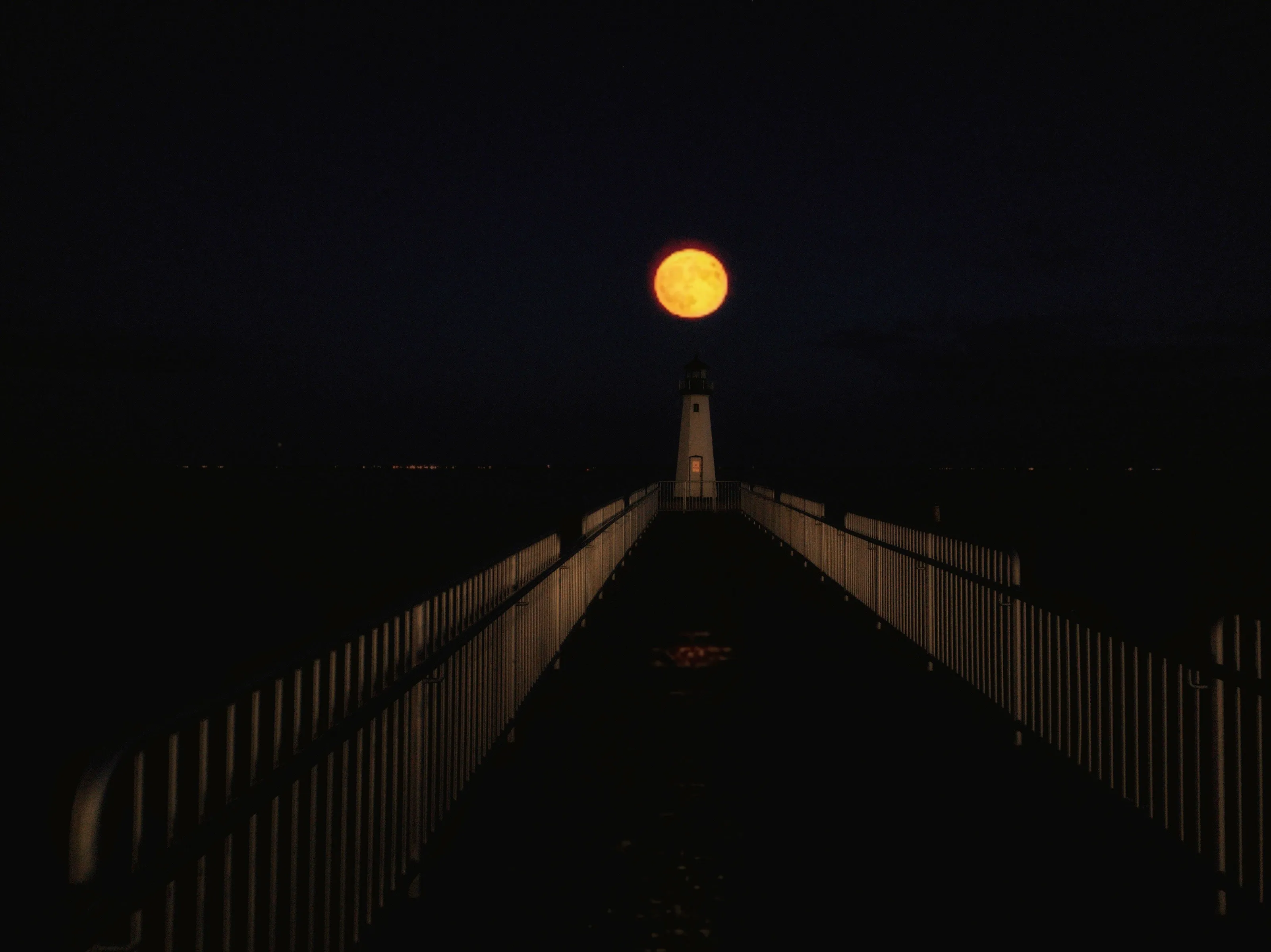 Super sturgeon moon over sandspit lighthouse