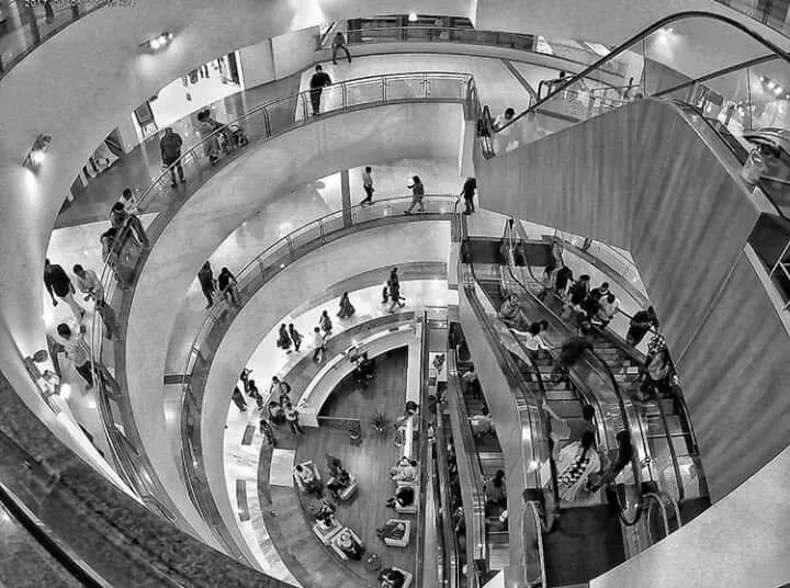 Inside a shopping mall