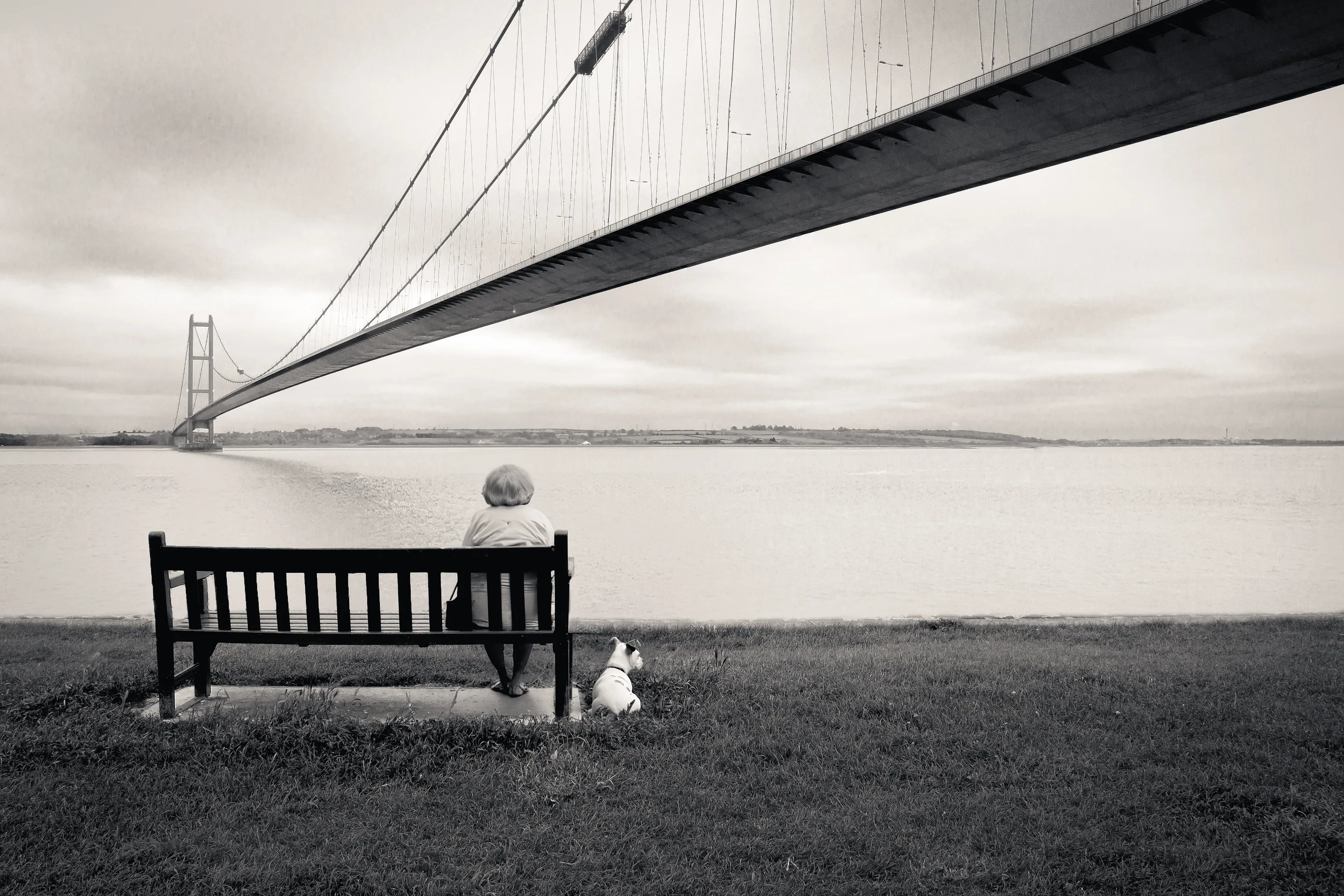 Bridges Over Water in Black and White