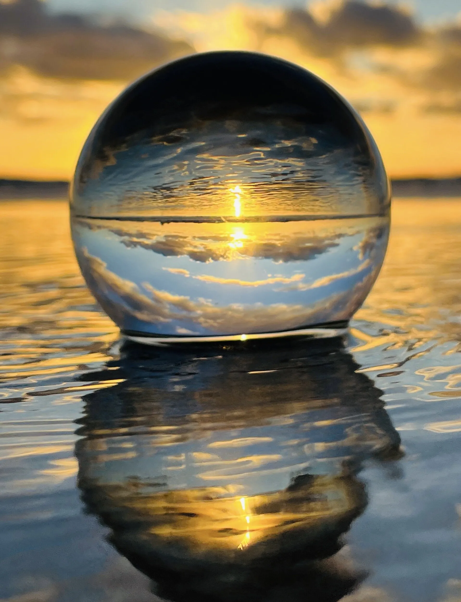 Sunset in a glass ball