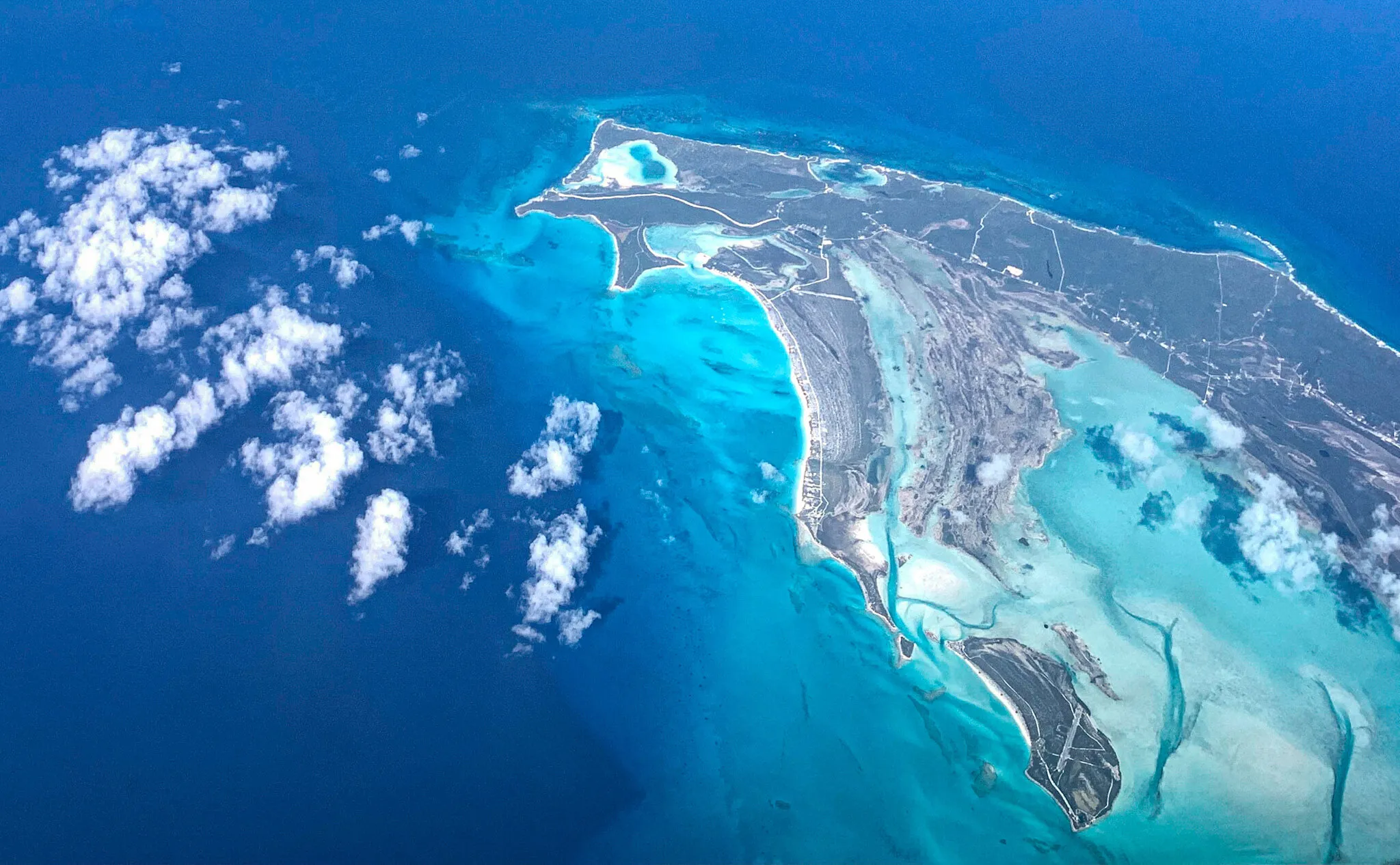 Flying over Bahamas