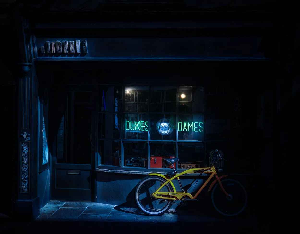 Dukes and Dames Day to Night image Falmouth Cornwall UK