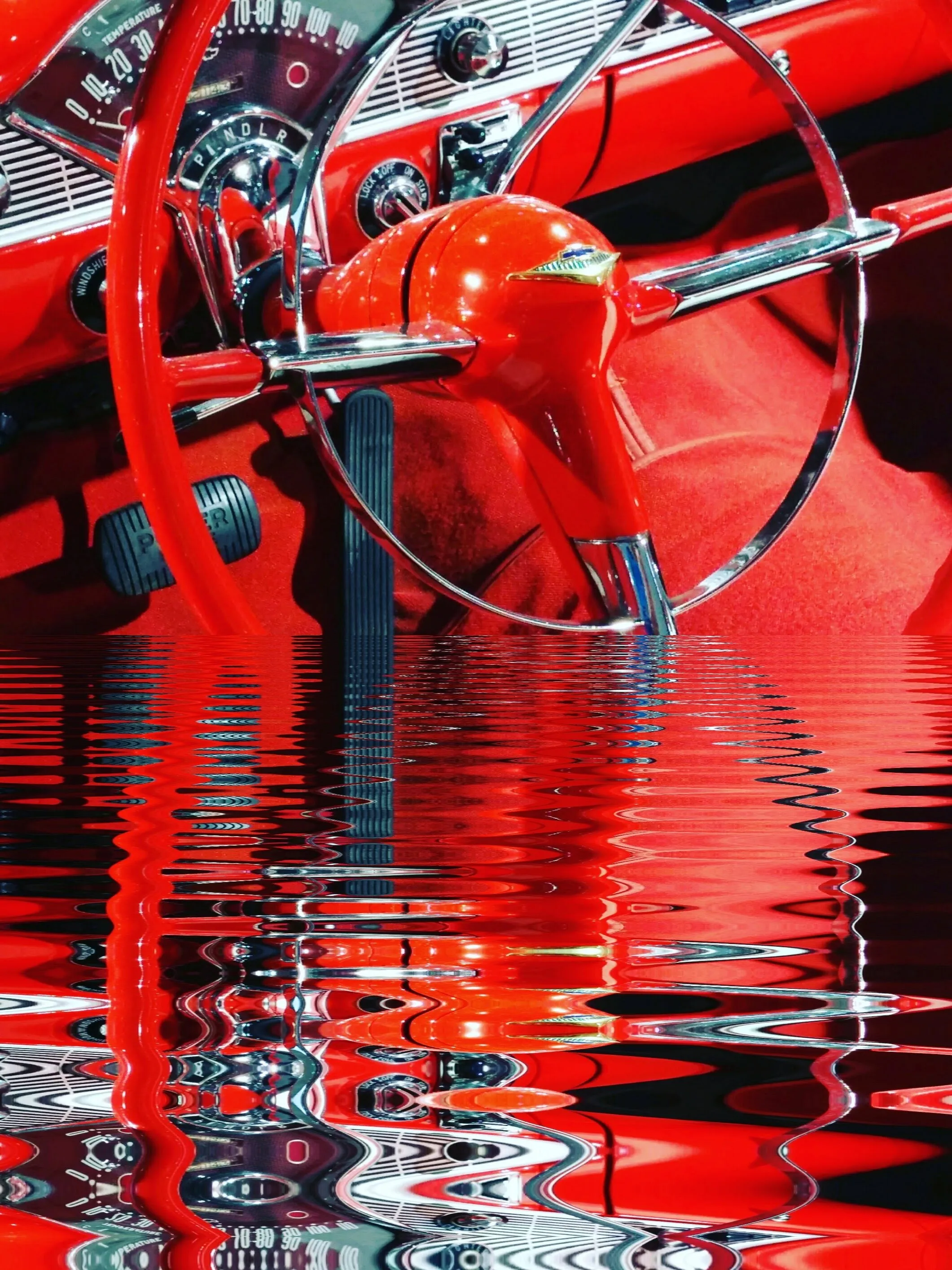 Red Mustang Underwater
