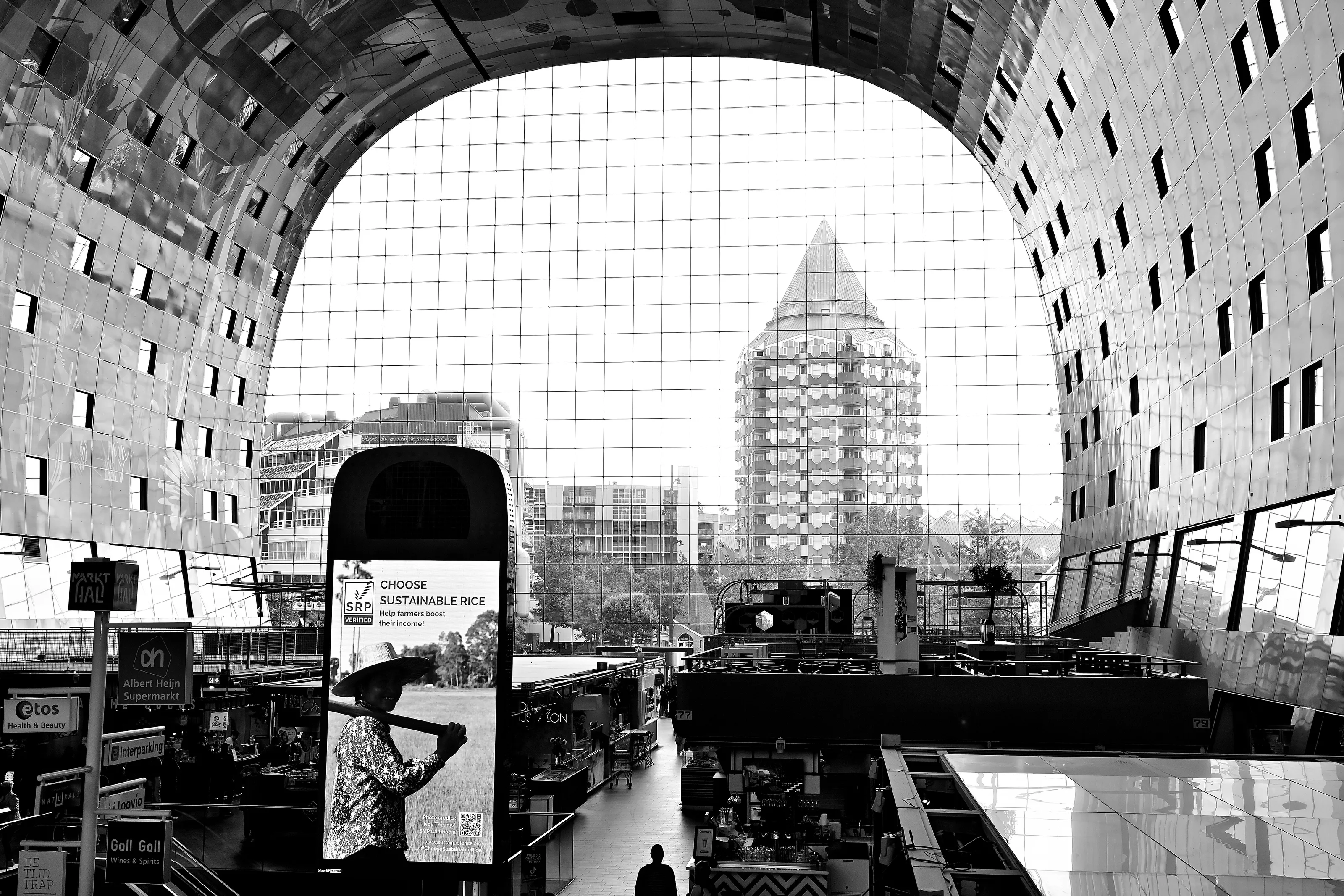 View out of the famous market hall in Rotterdam