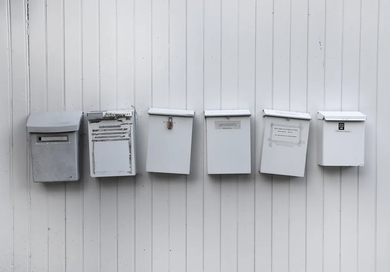 Row of mailboxes