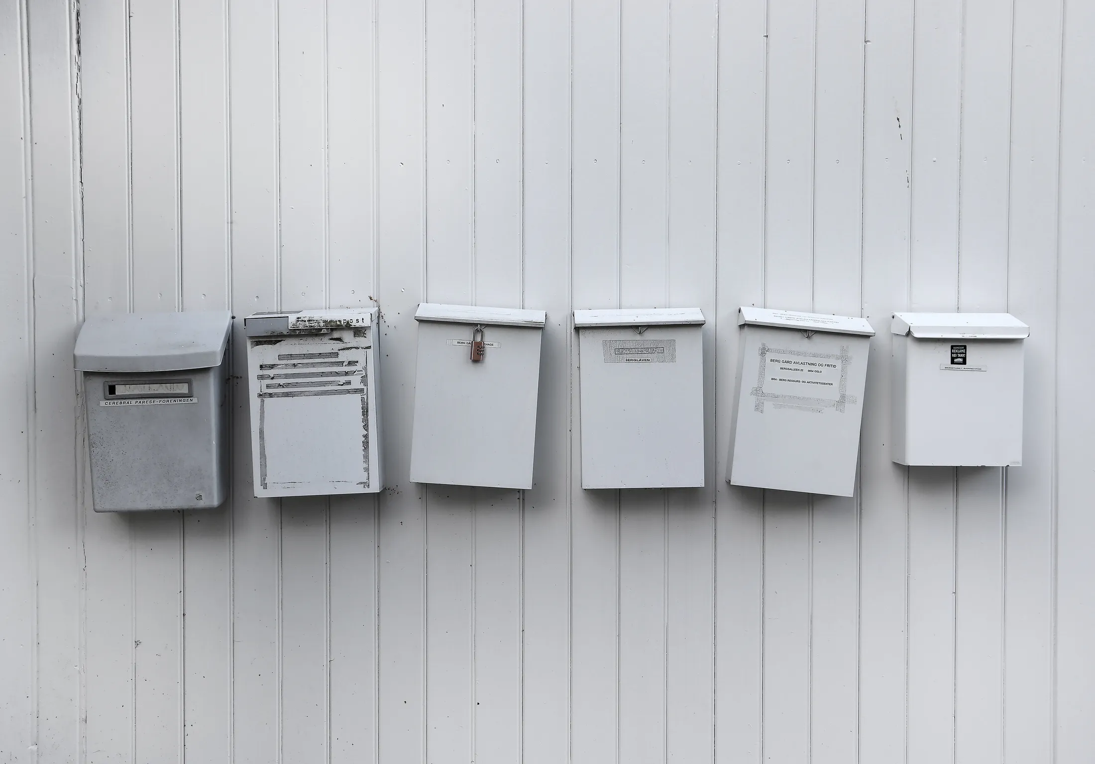 Row of mailboxes