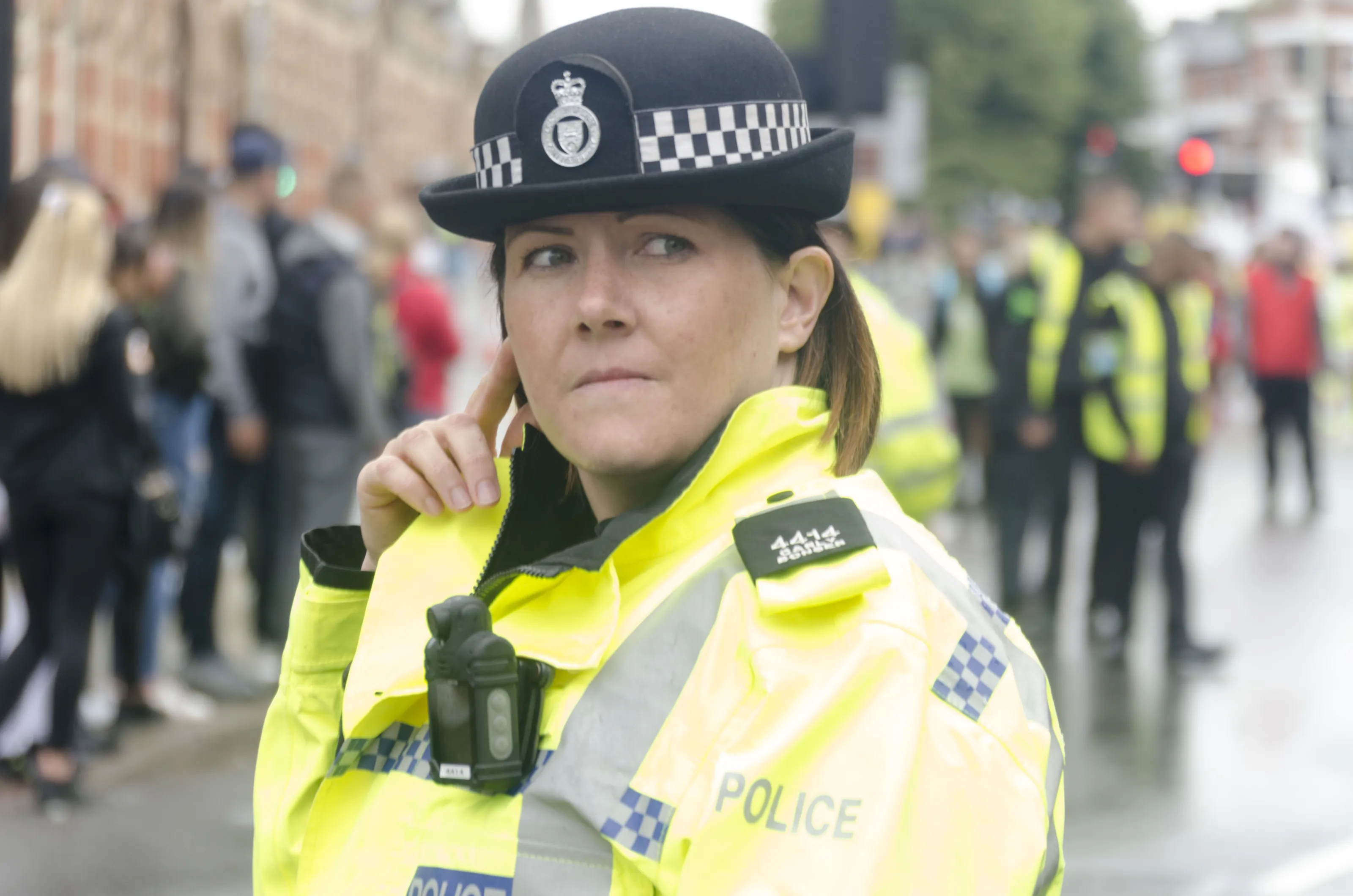 A police officer working on the streets