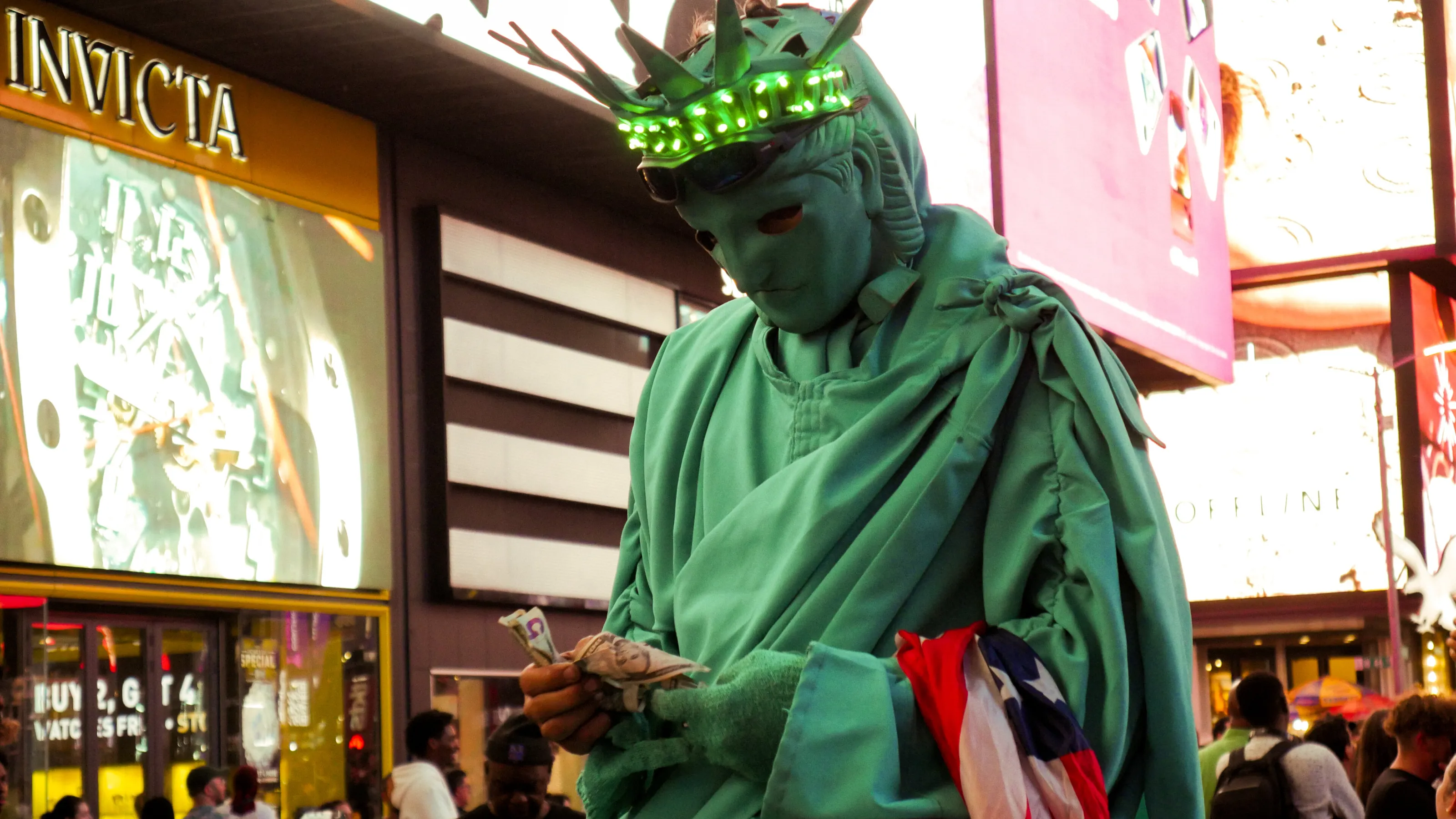 A statue in motion