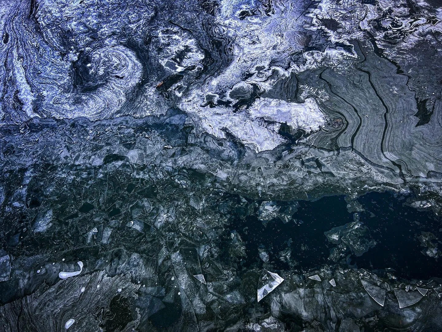 The ice looked like the earth when you look out of a plane window