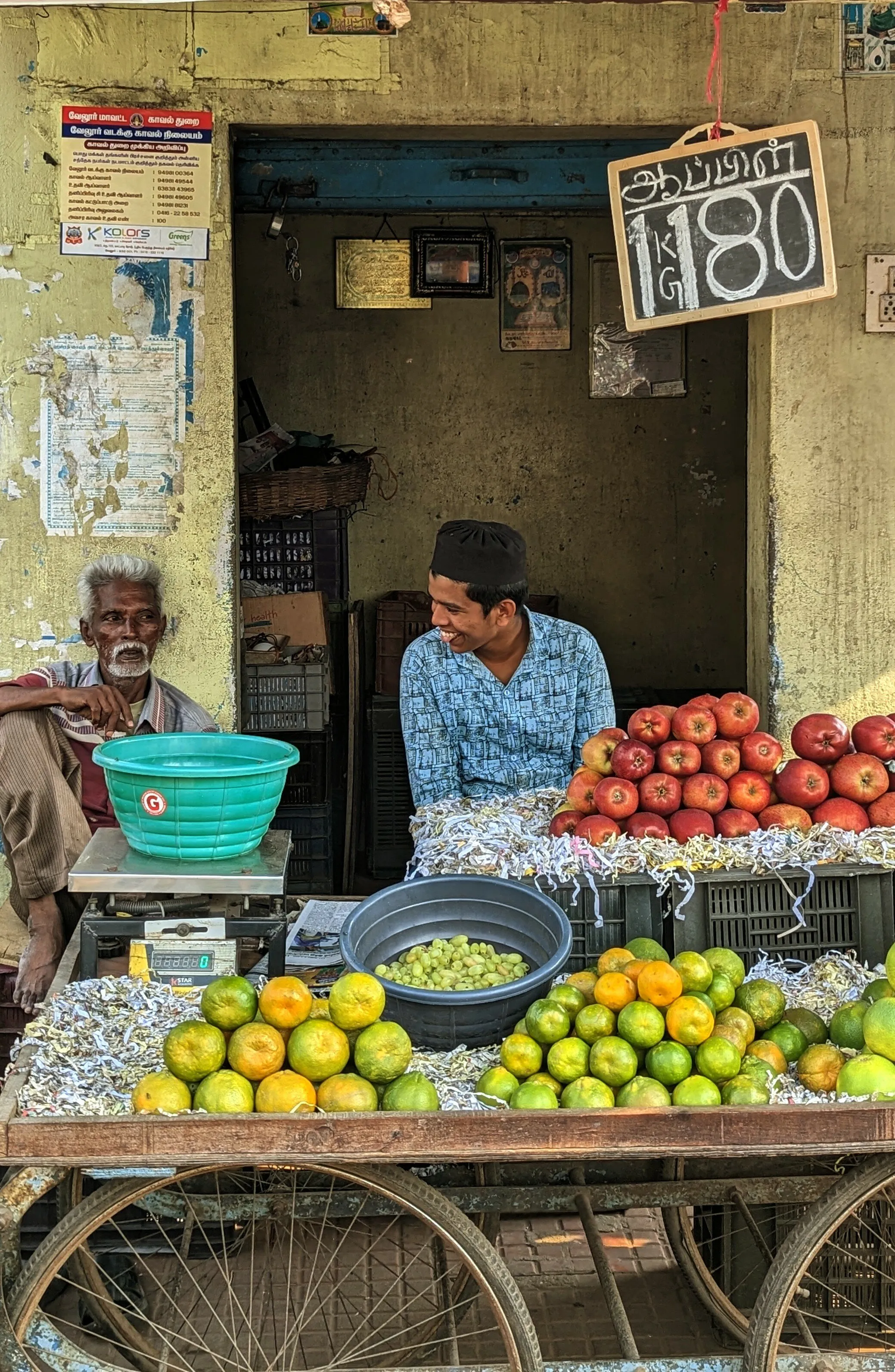 Street serendipity-where people find joy amidst the daily toil.