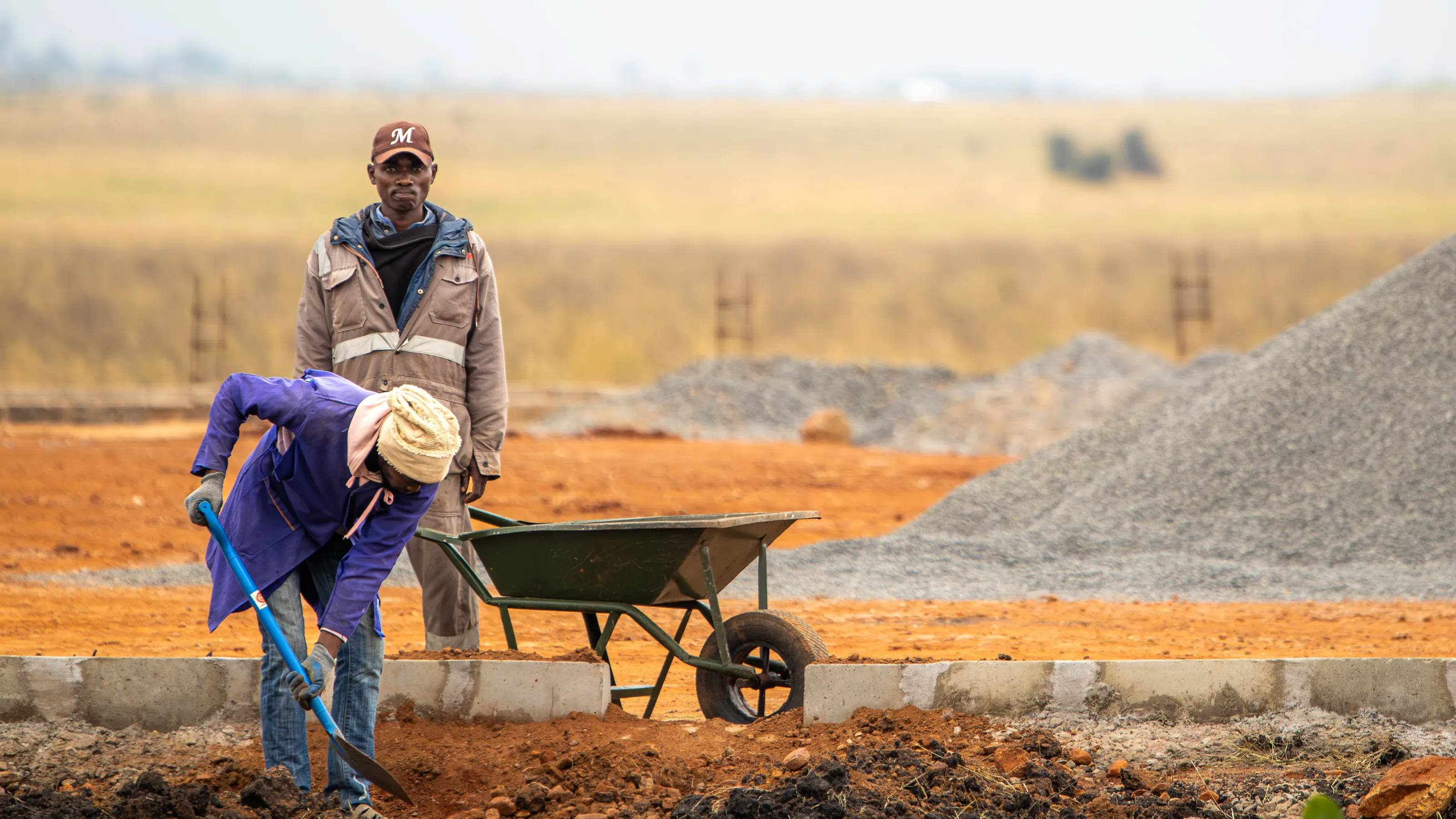 Roadside construction workers in kenya