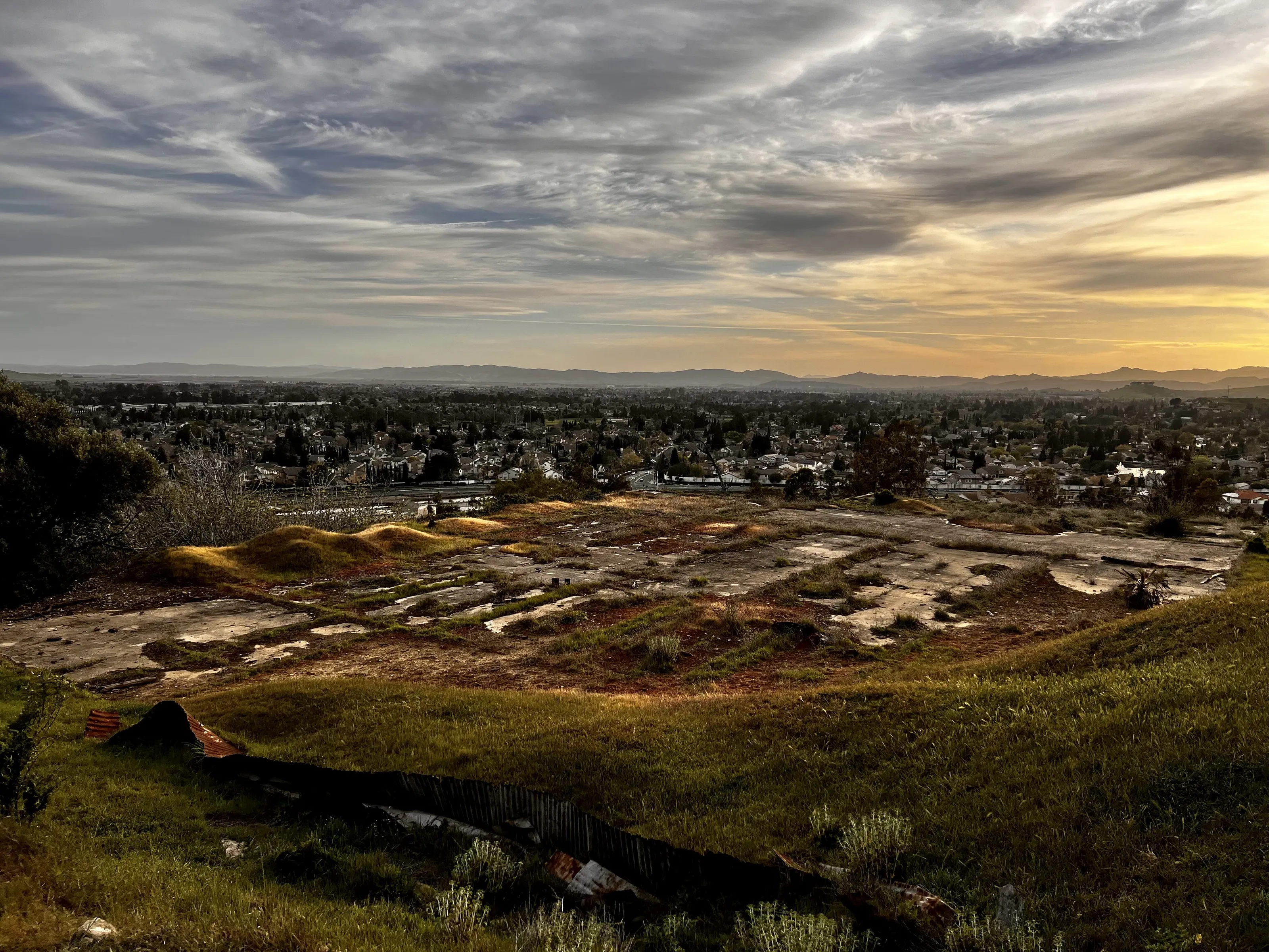 cement hill sunset