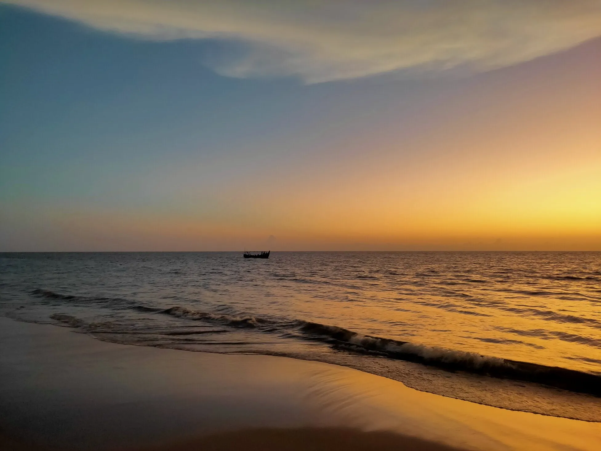 Boat across the beach
