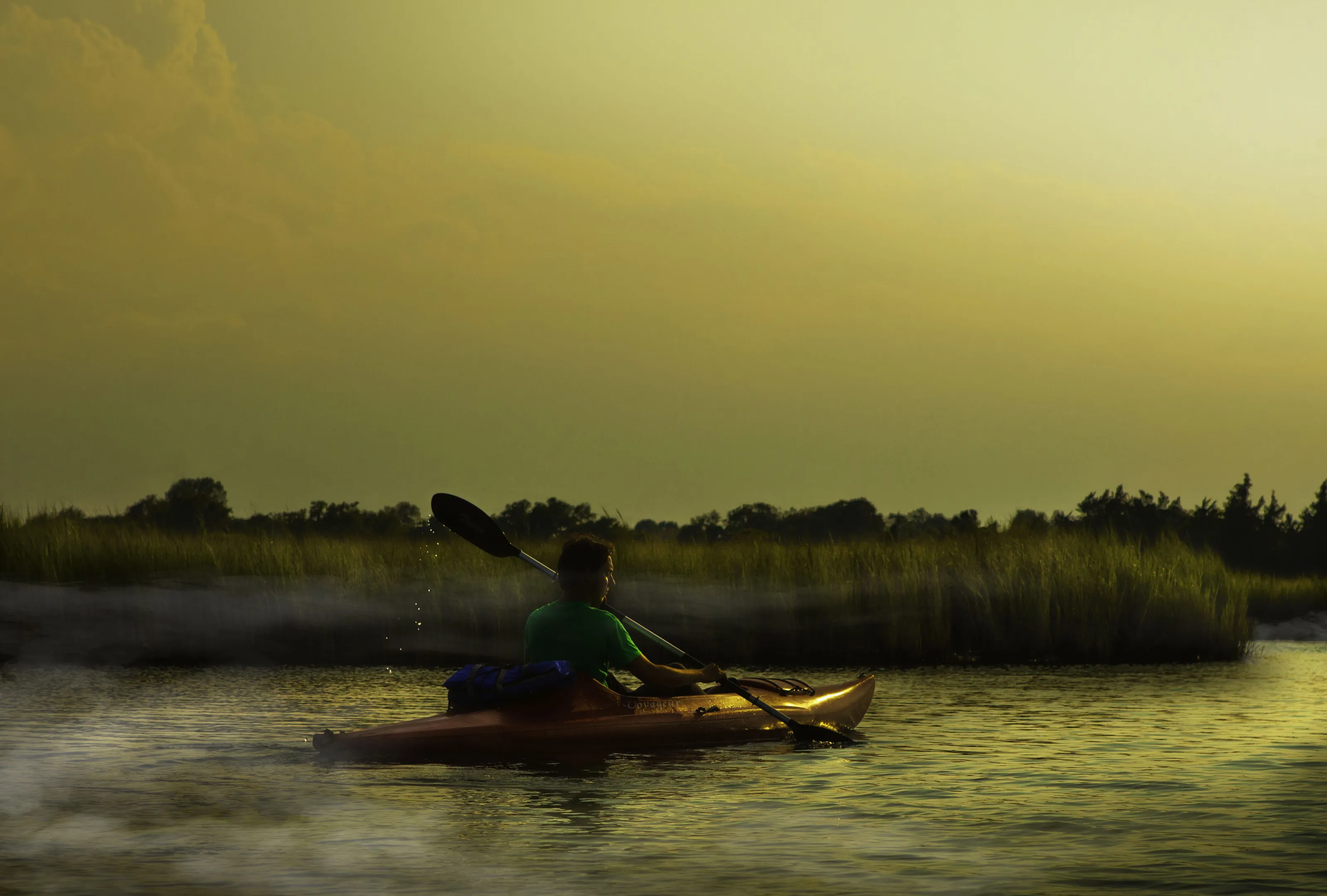 Floating along.