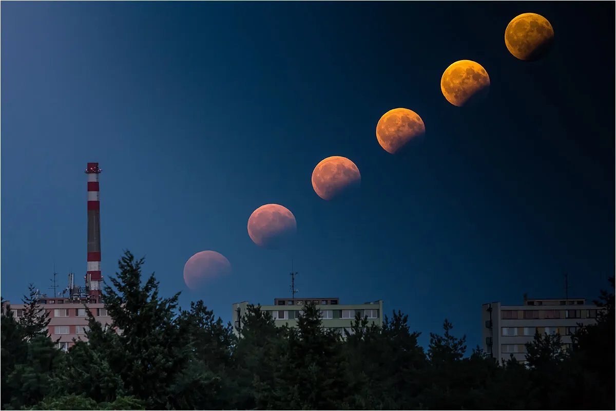 Partial Eclipse of the Moon; 7.8.2017; Brno; Czech Republic