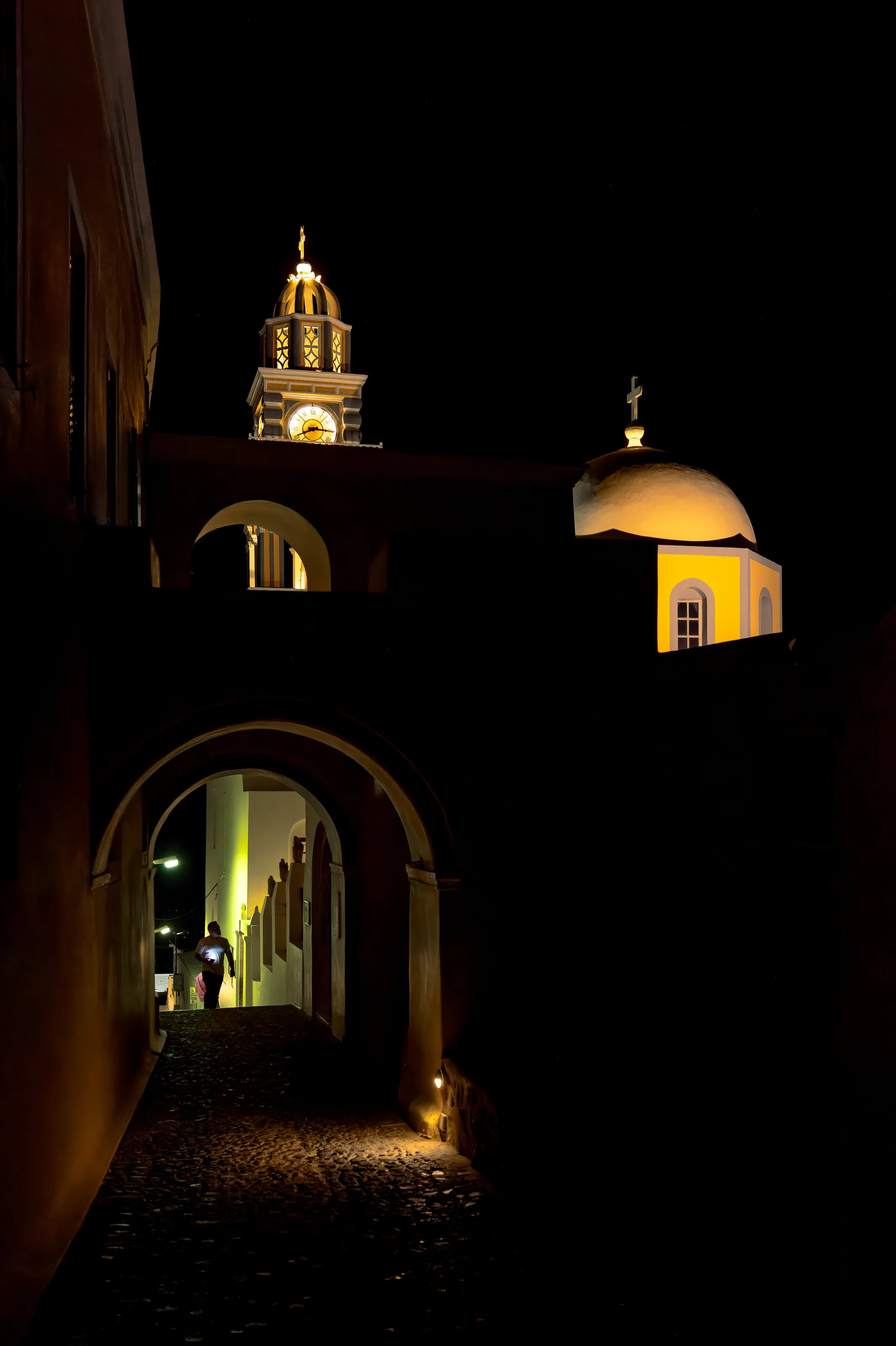 Santorini night lights.