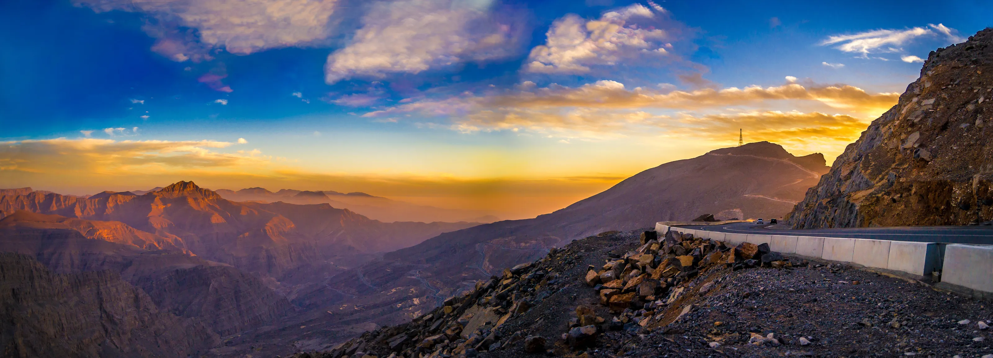 When the sun rises through the mountains