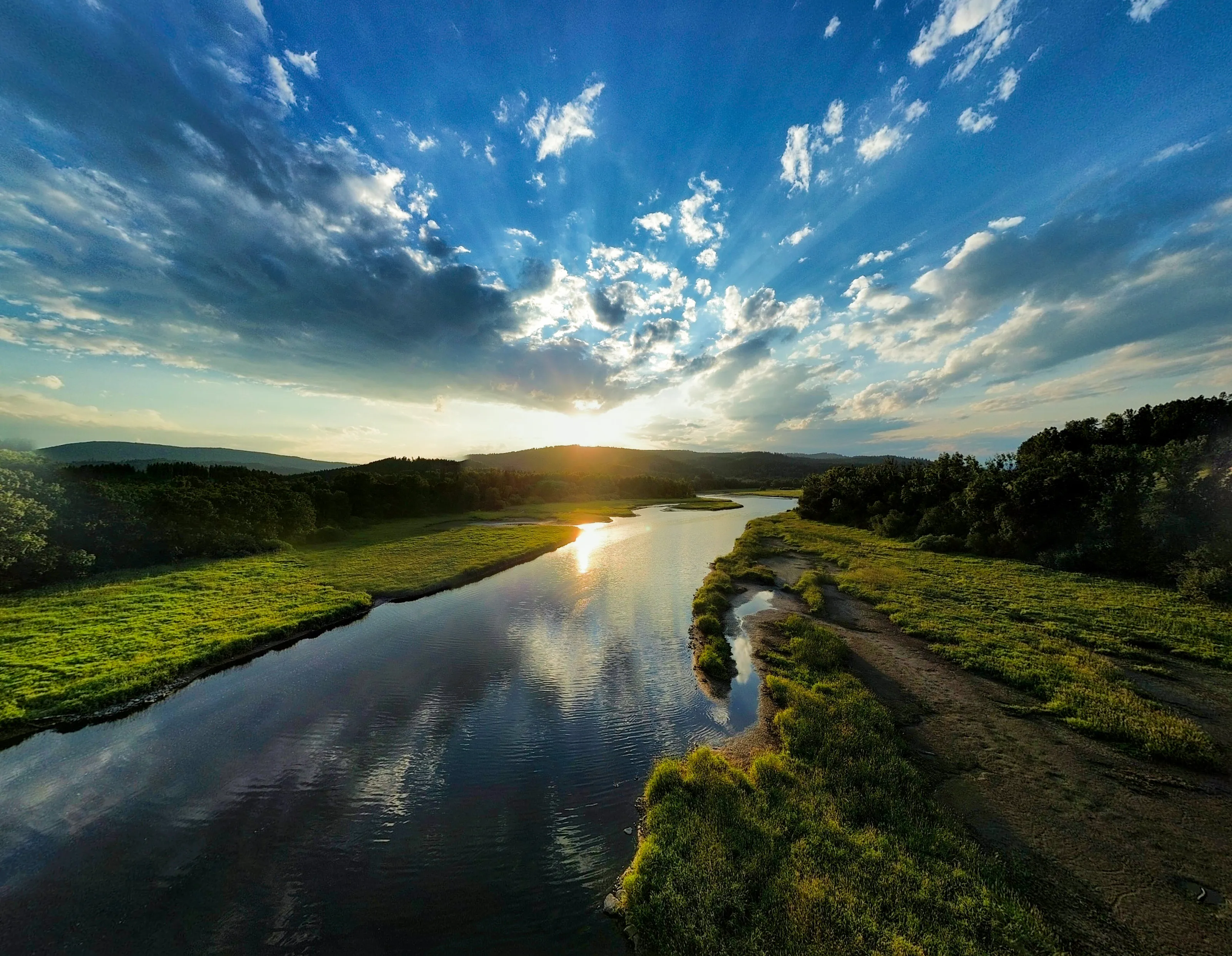 river at sunset