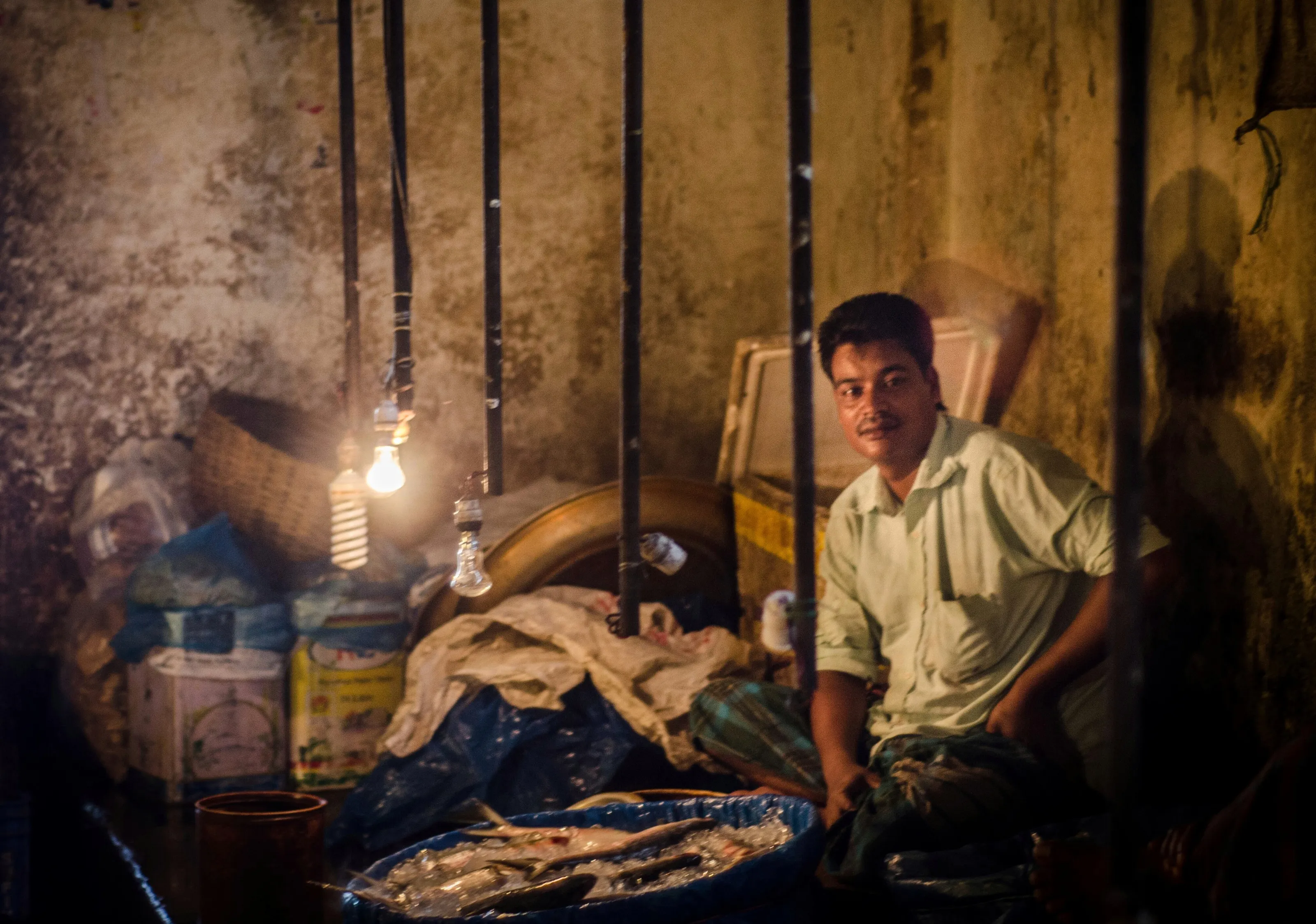 Fish vendor at the market