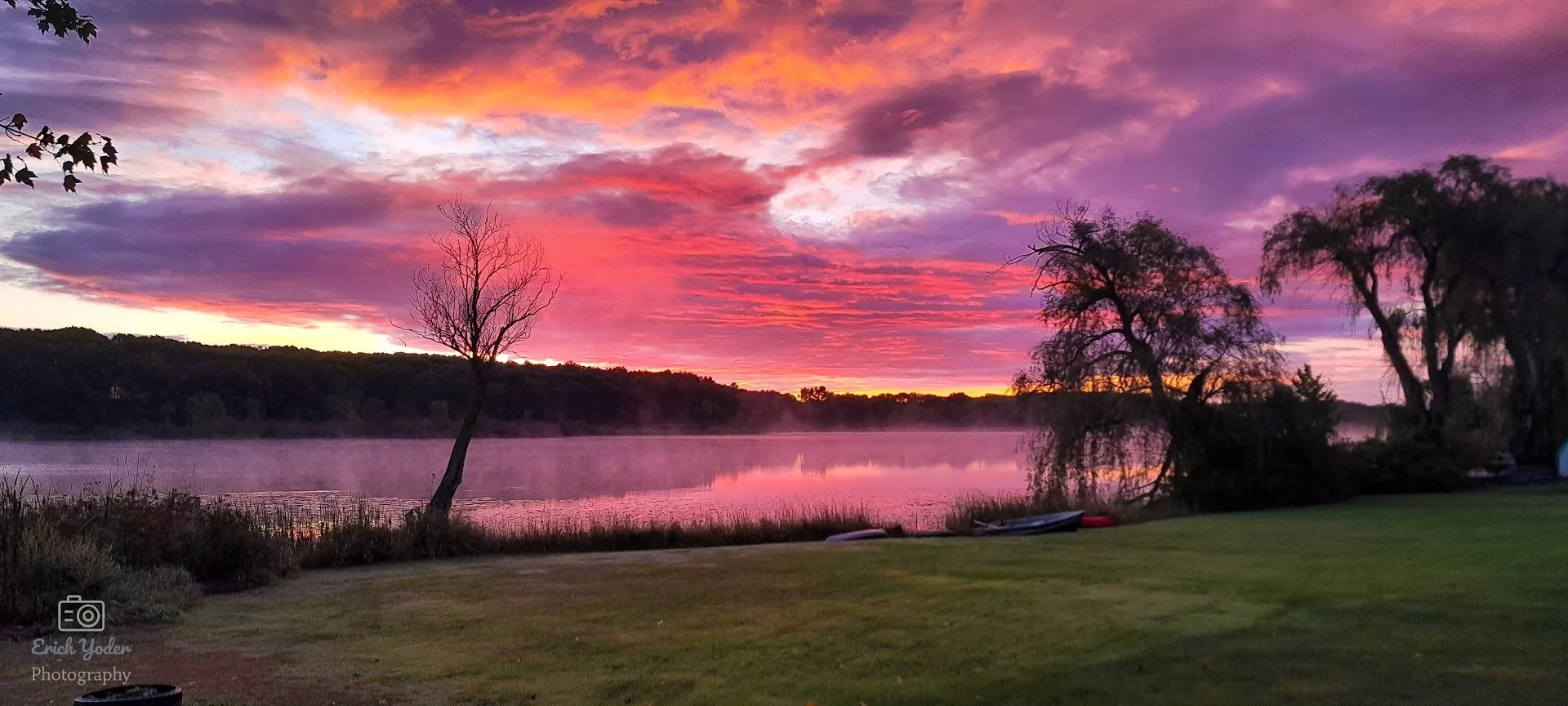 sunrise over a lake