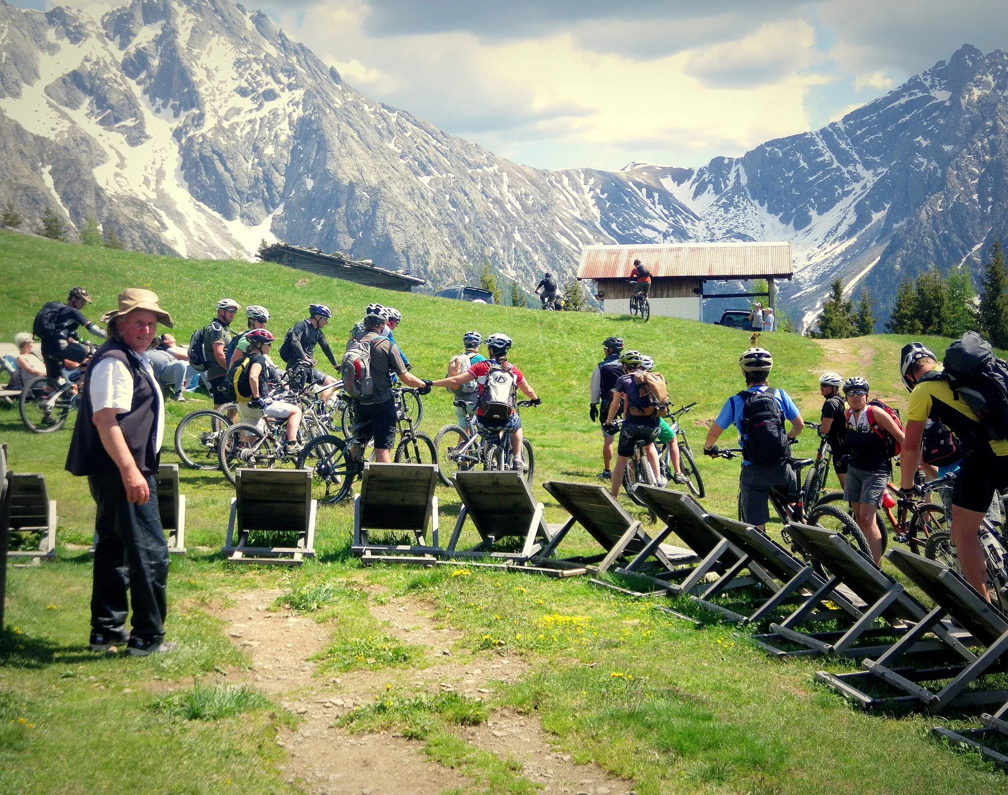 Biker in mountain