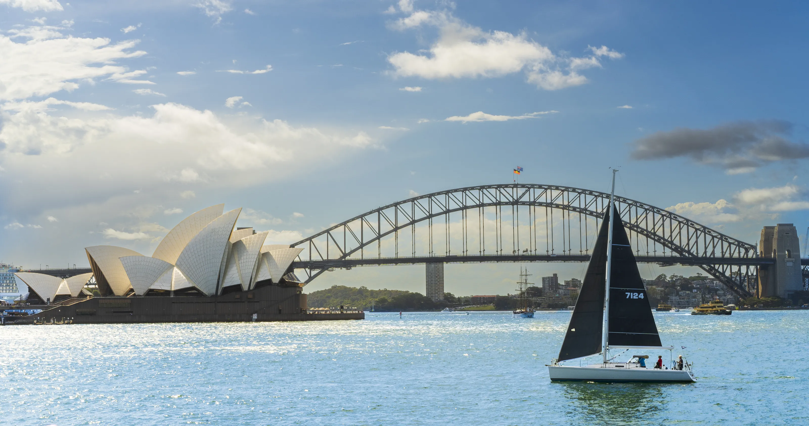 Sailing along Sydney Opera House & Harbour Bridge