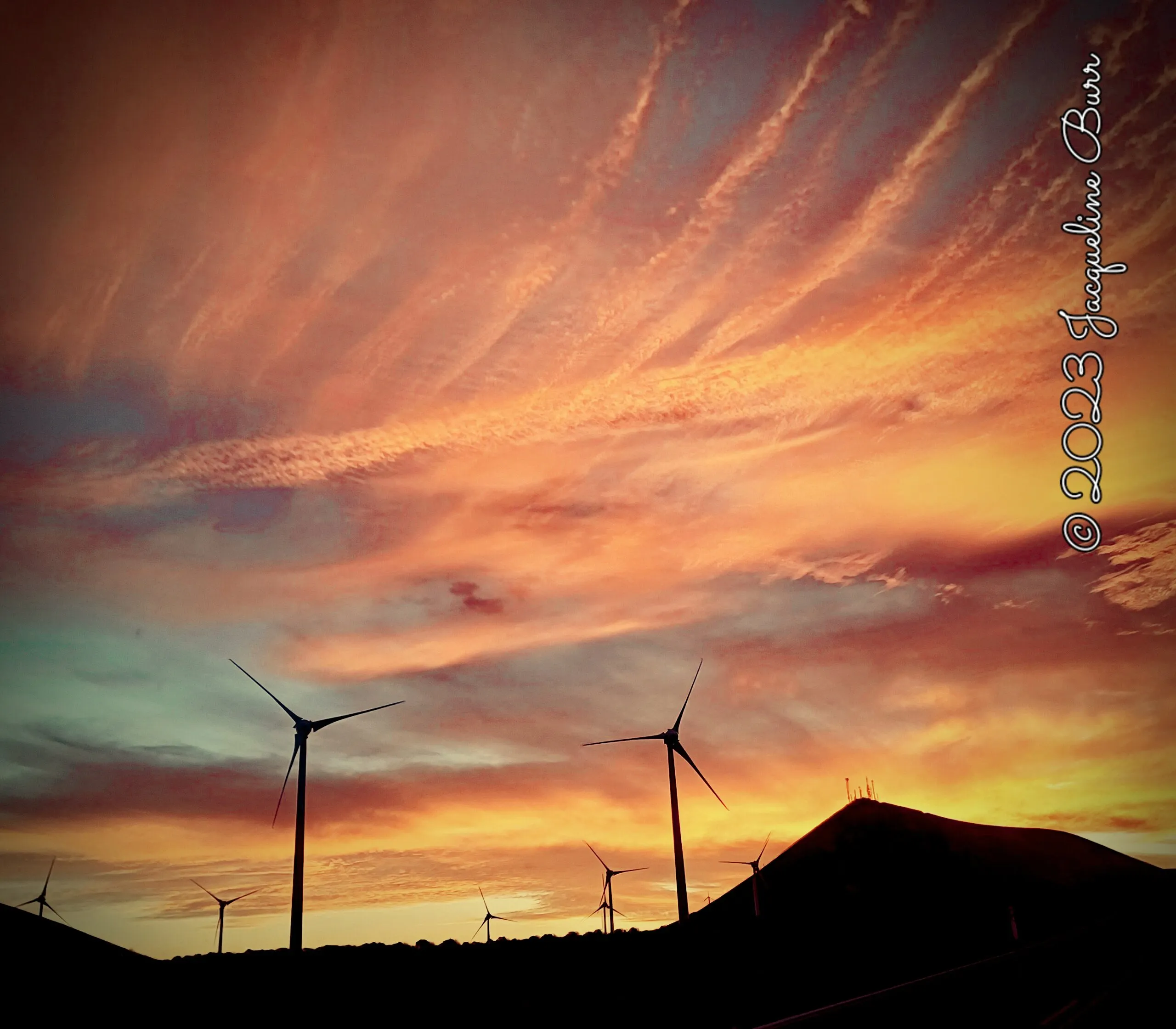 Windmills at dusk