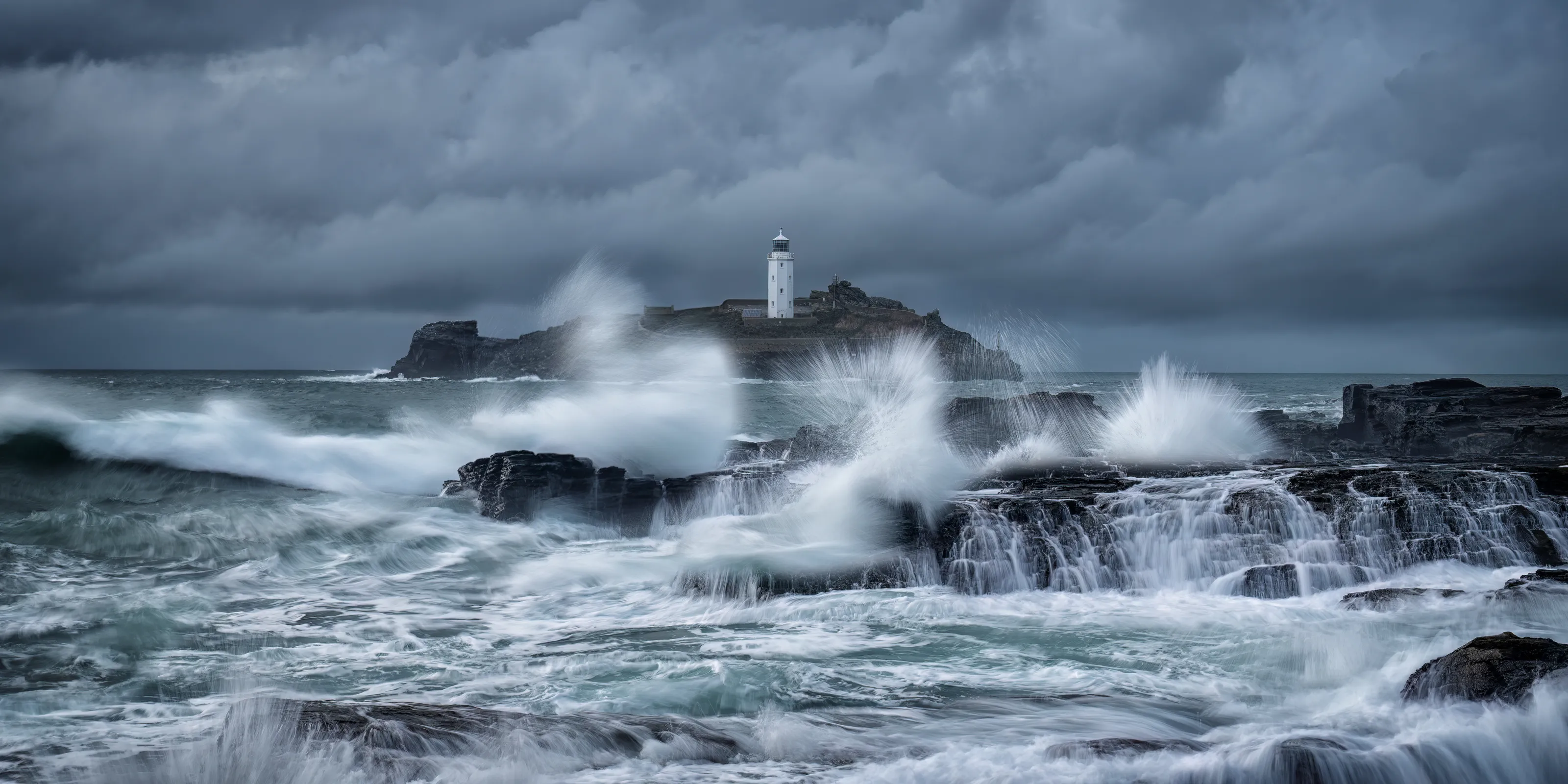 Godrevy Storms Cornwall England UK
