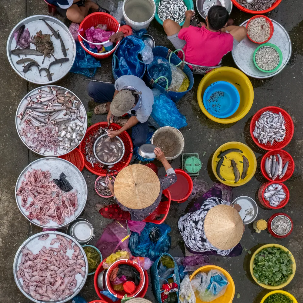 Market in Vi Thanh, Vietnam
