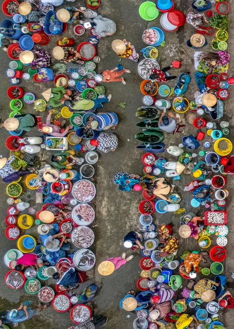 Market in Vi Thanh, Vietnam