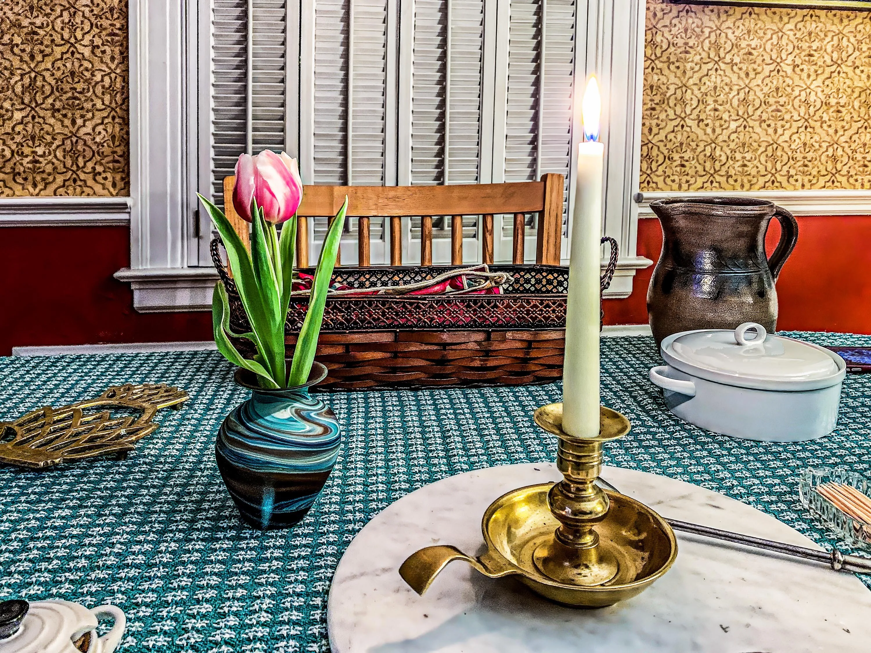 Table with Candle and Tulip