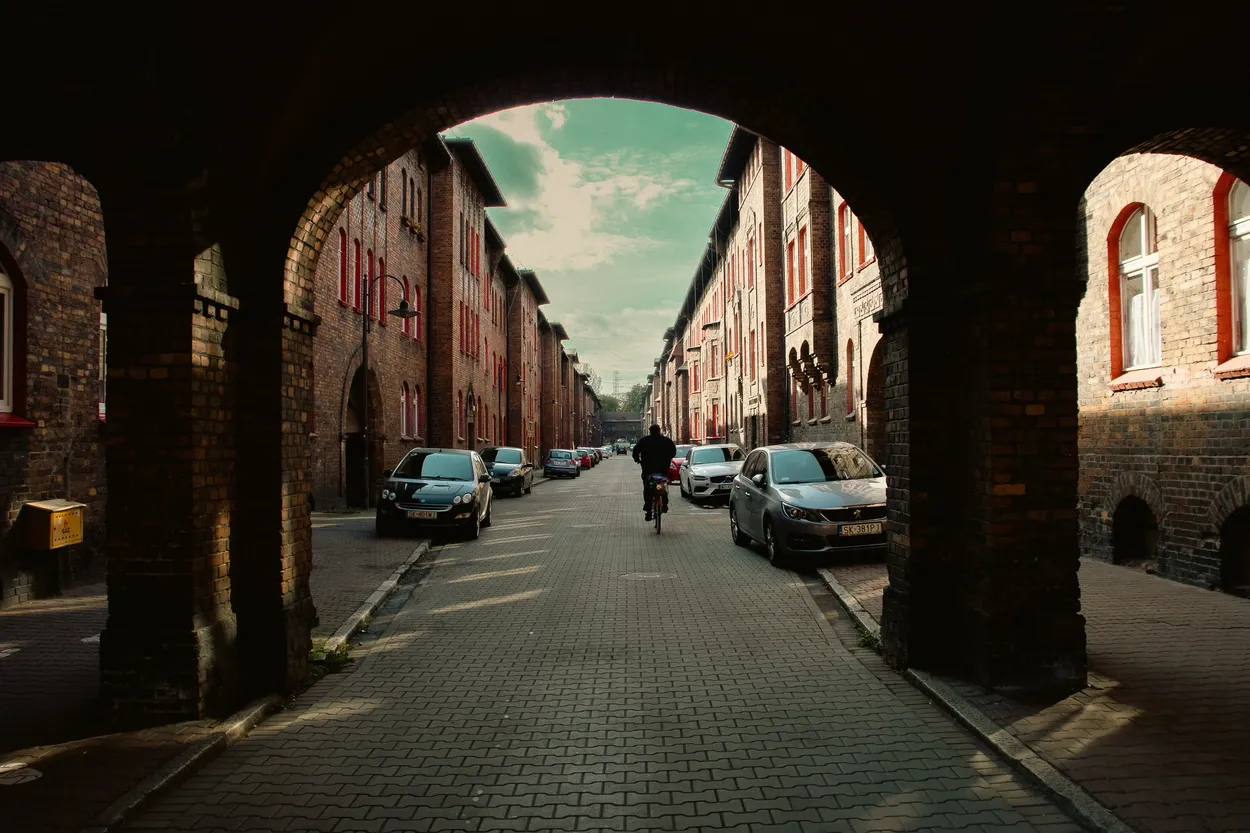Under an arch
