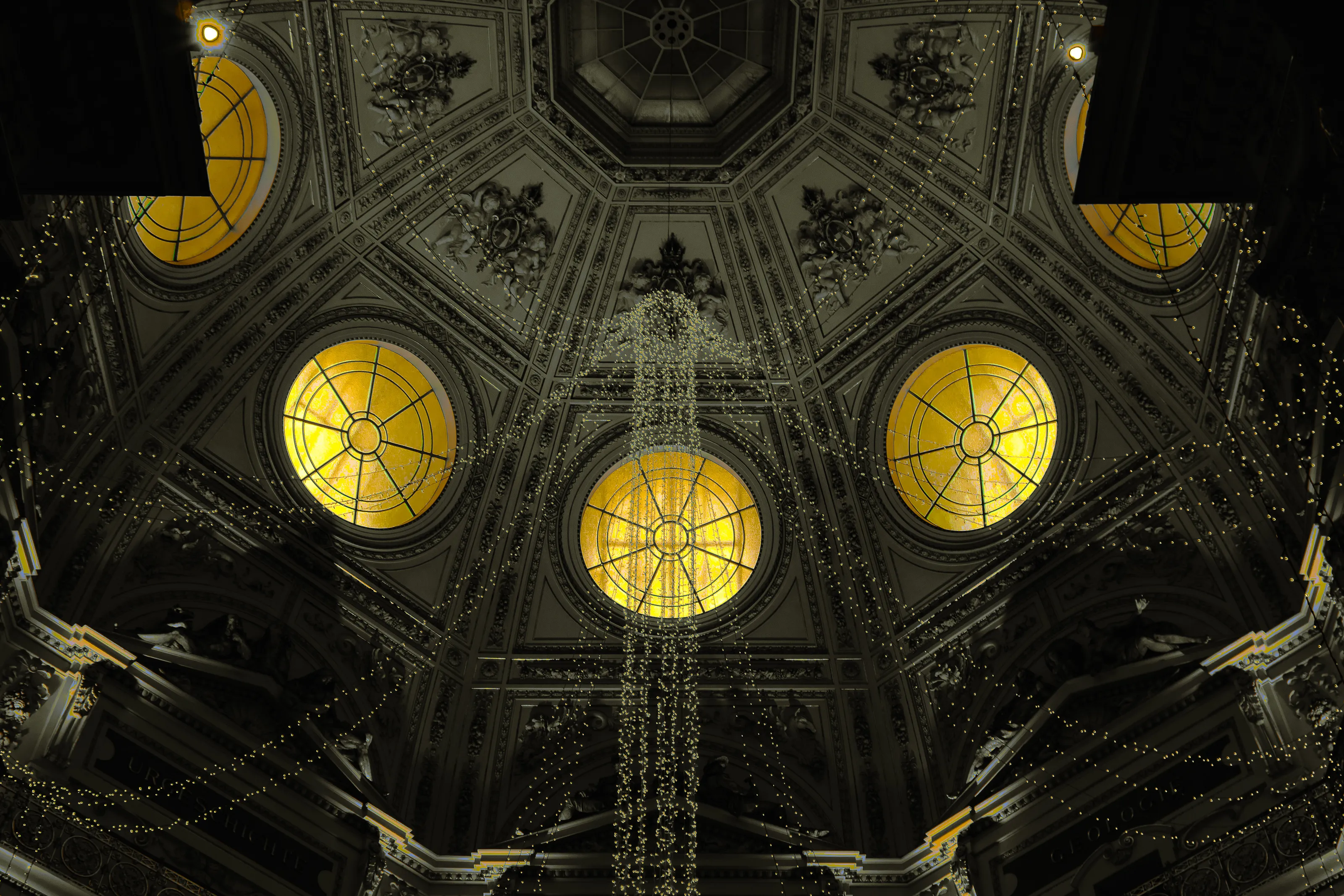 An inside of a cupola