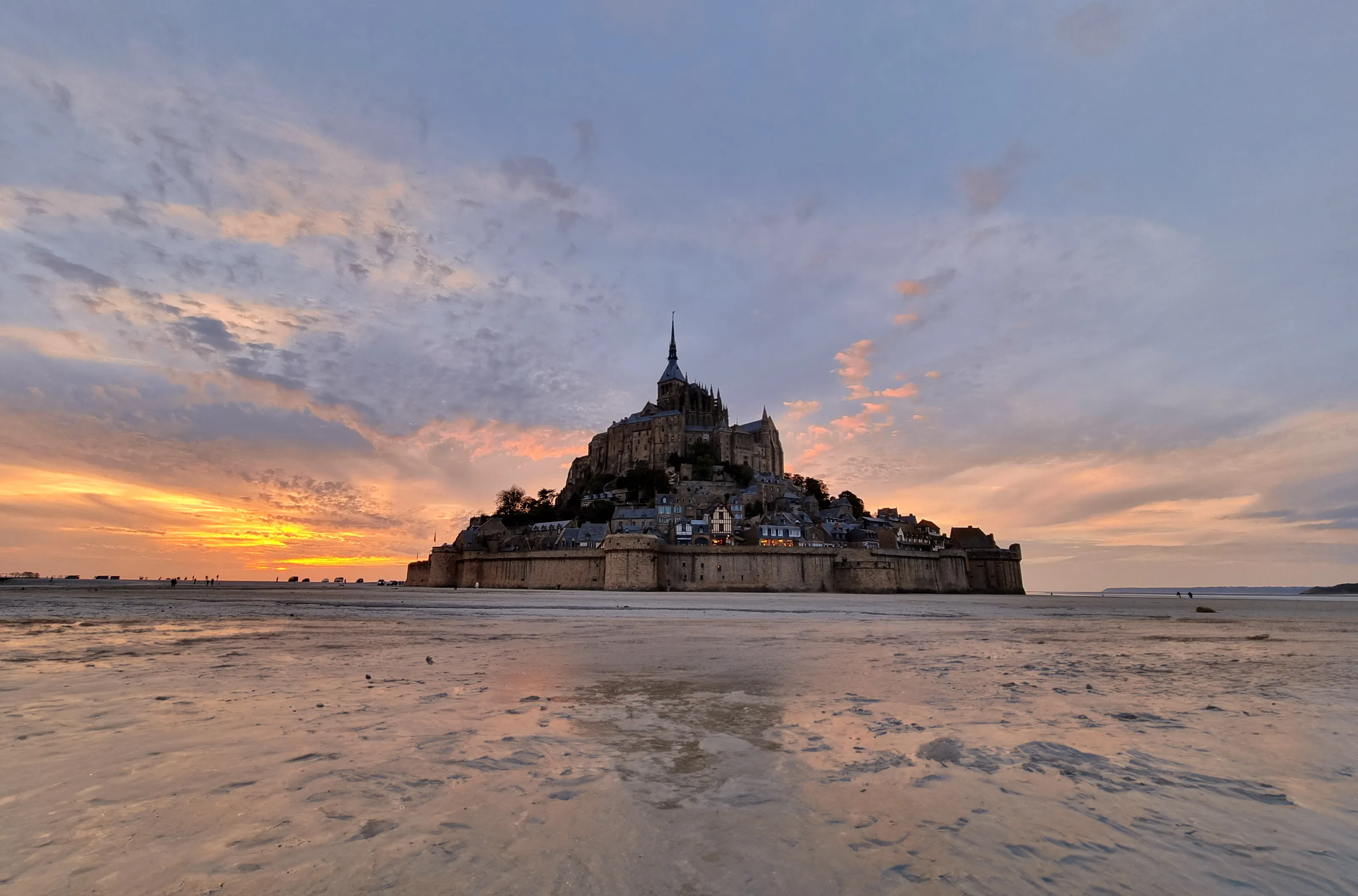 Mont St Michel at sunset