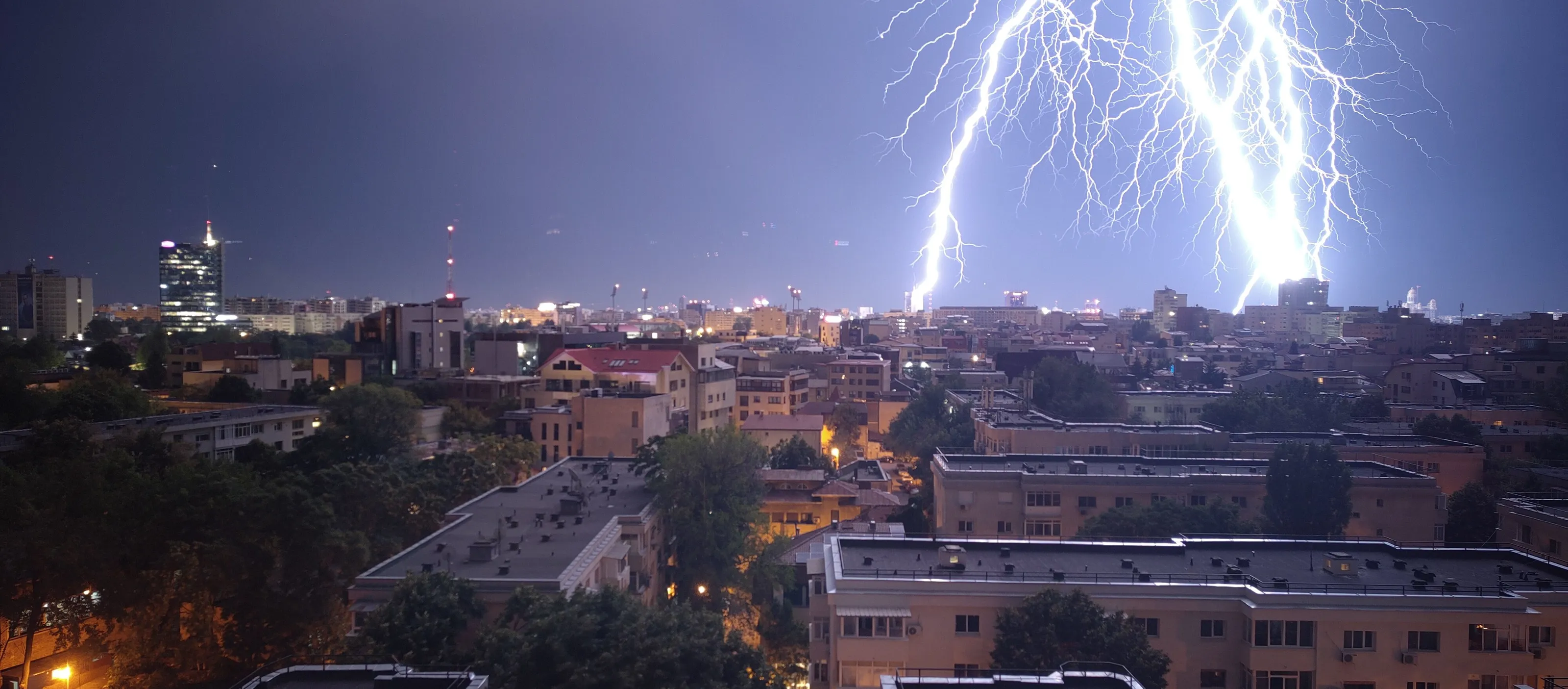 Lightning storm over Bucharest