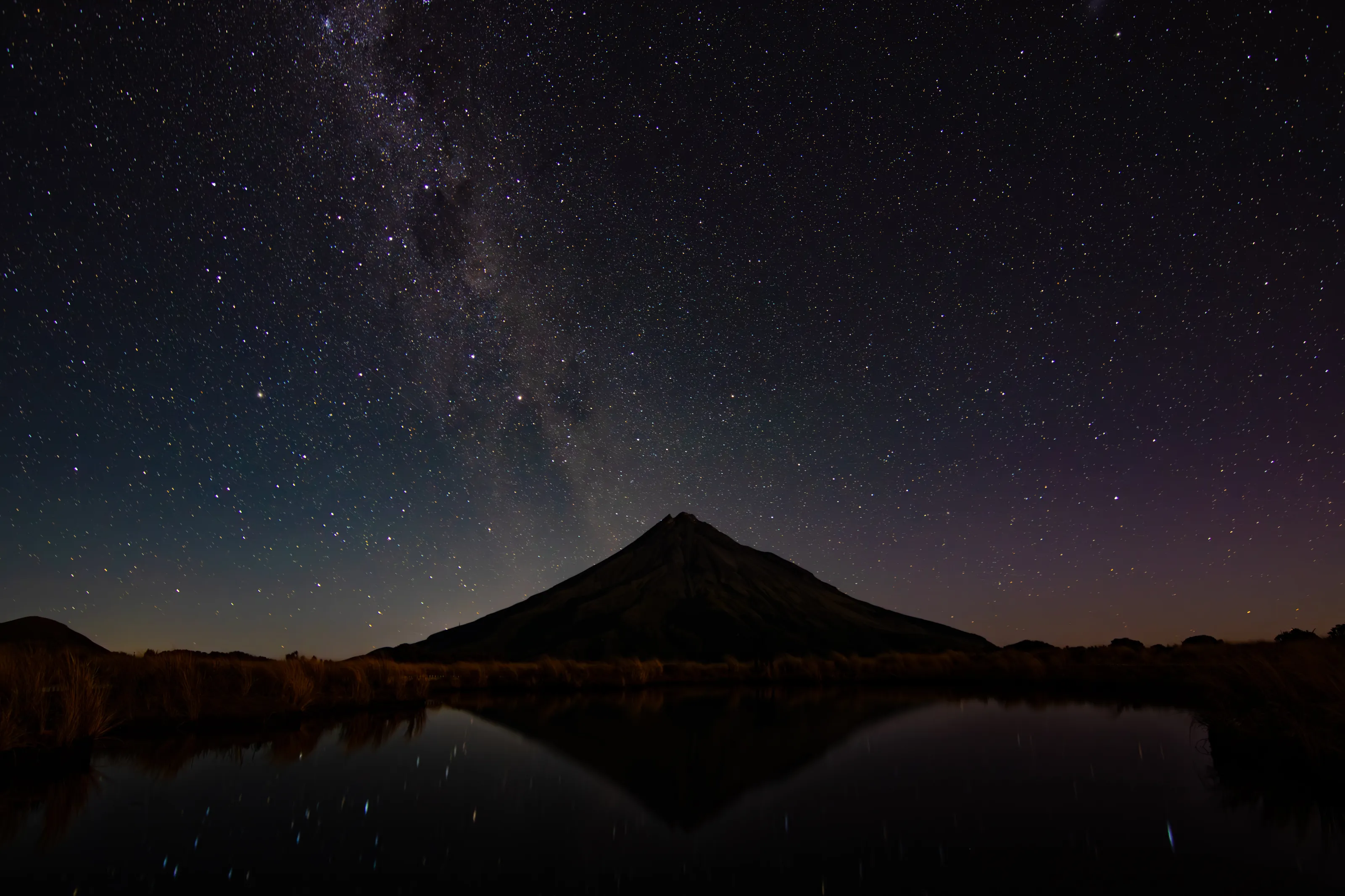 Mount Taranaki in the night